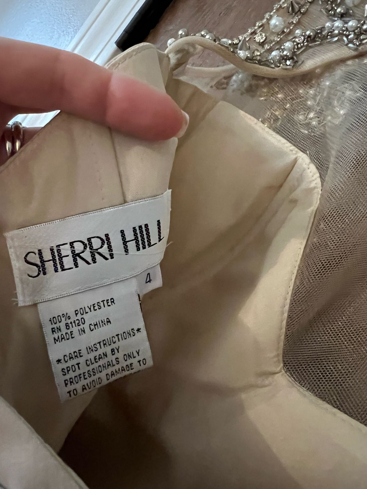 Sherri Hill Size 4 Nude Cocktail Dress on Queenly