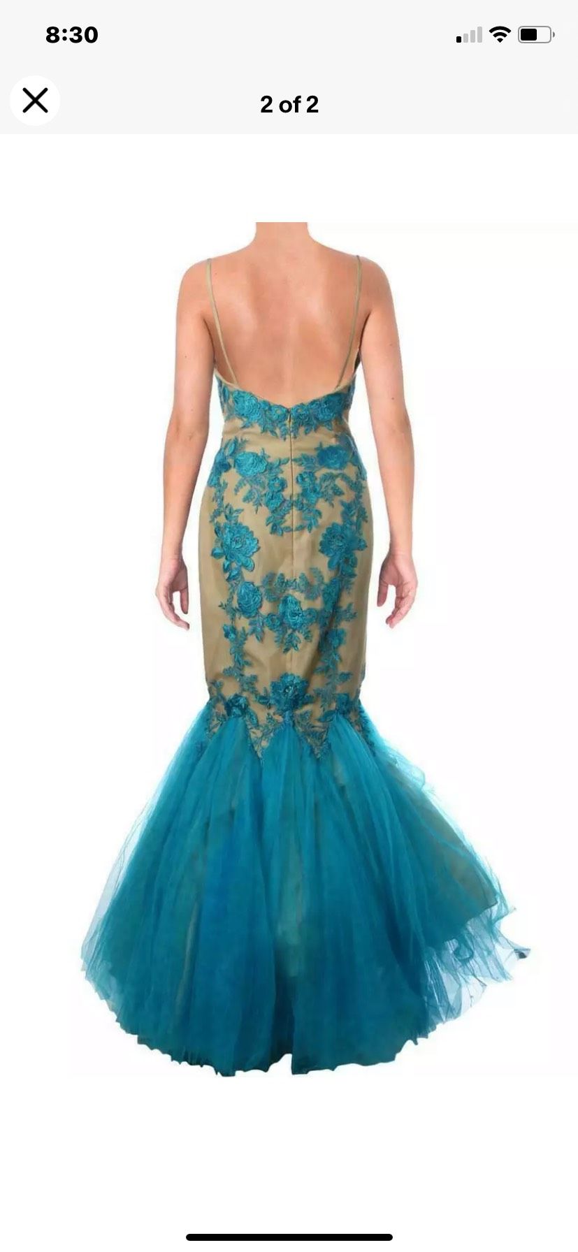 Maggie Sottero Size 4 Strapless Blue Mermaid Dress on Queenly