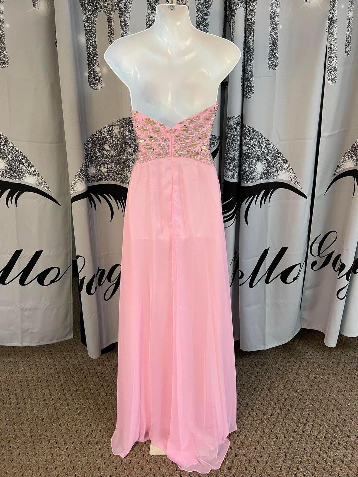 Size 0 Prom Strapless Pink A-line Dress on Queenly
