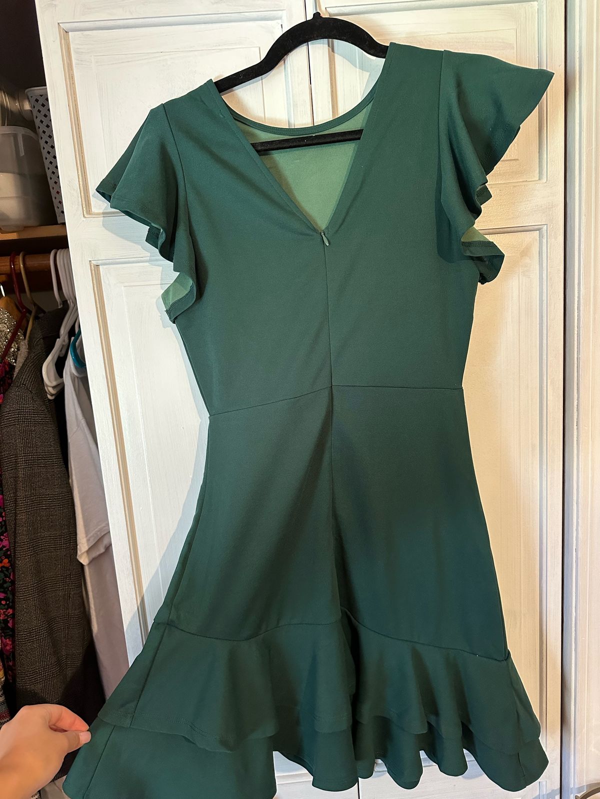 Size S Pageant Cap Sleeve Green Cocktail Dress on Queenly