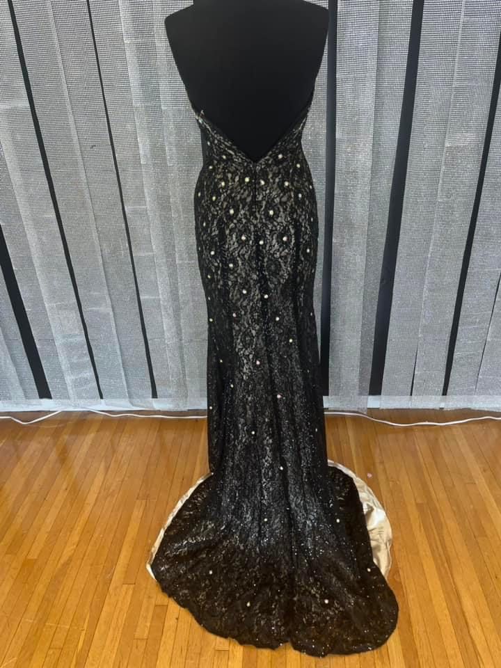 Size 4 Prom Strapless Black Side Slit Dress on Queenly