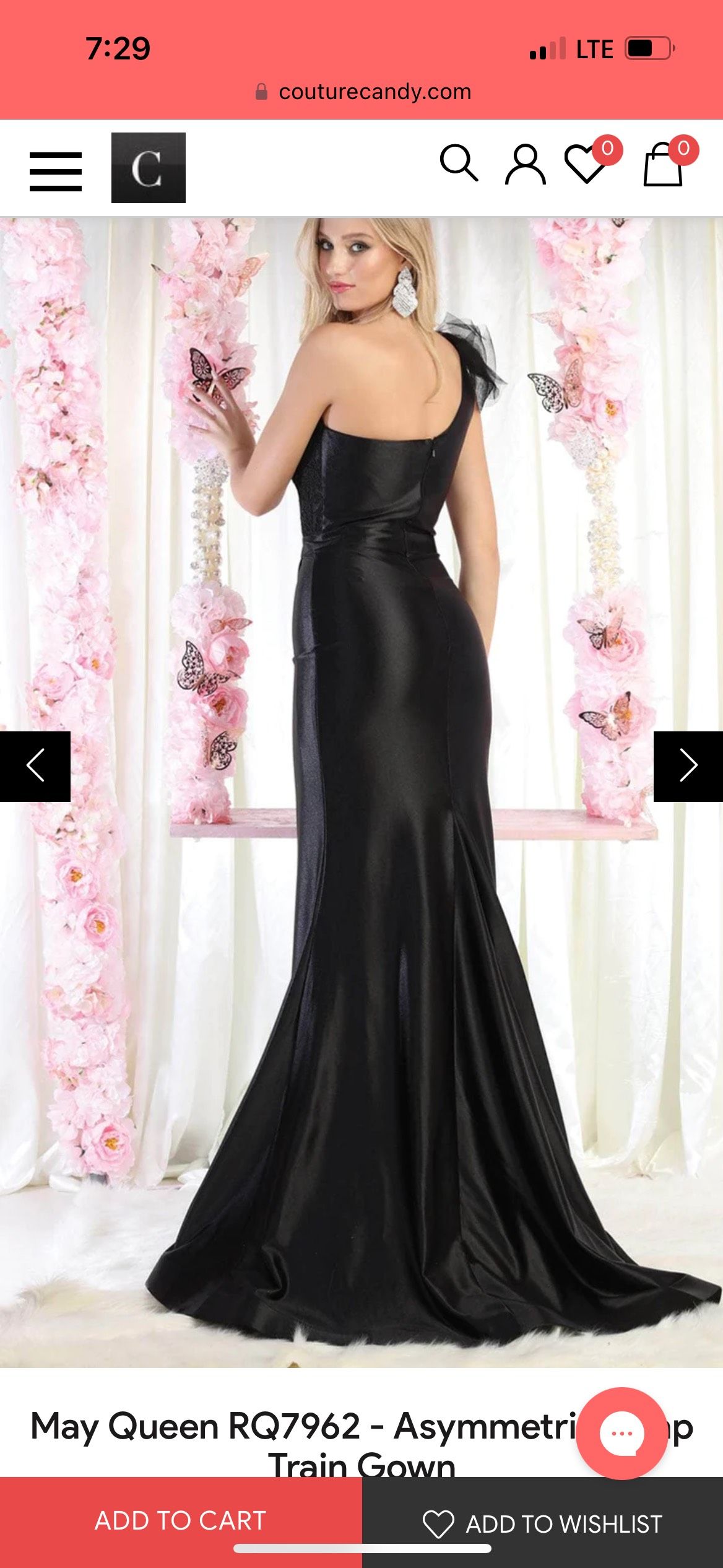 May Queen Plus Size 16 Prom One Shoulder Black Mermaid Dress on Queenly