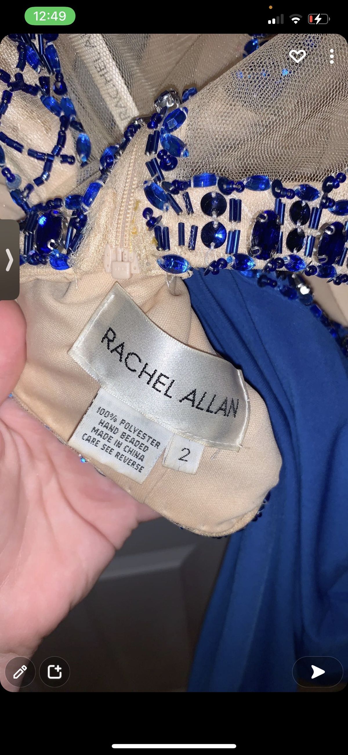 Rachel Allan Size 2 Homecoming Sheer Blue Cocktail Dress on Queenly