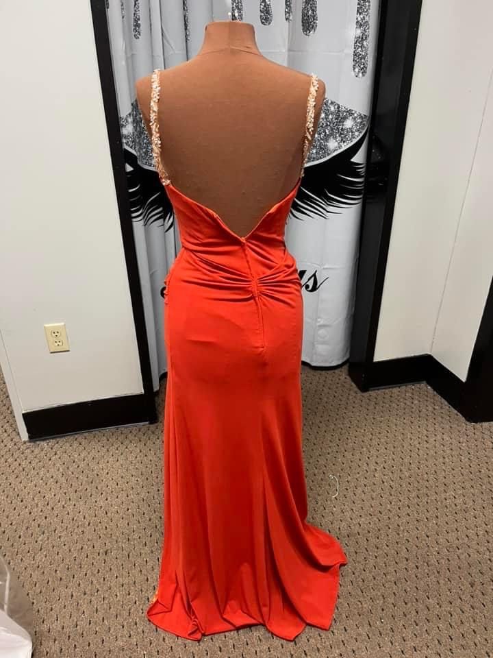 Size 4 Prom Orange Side Slit Dress on Queenly