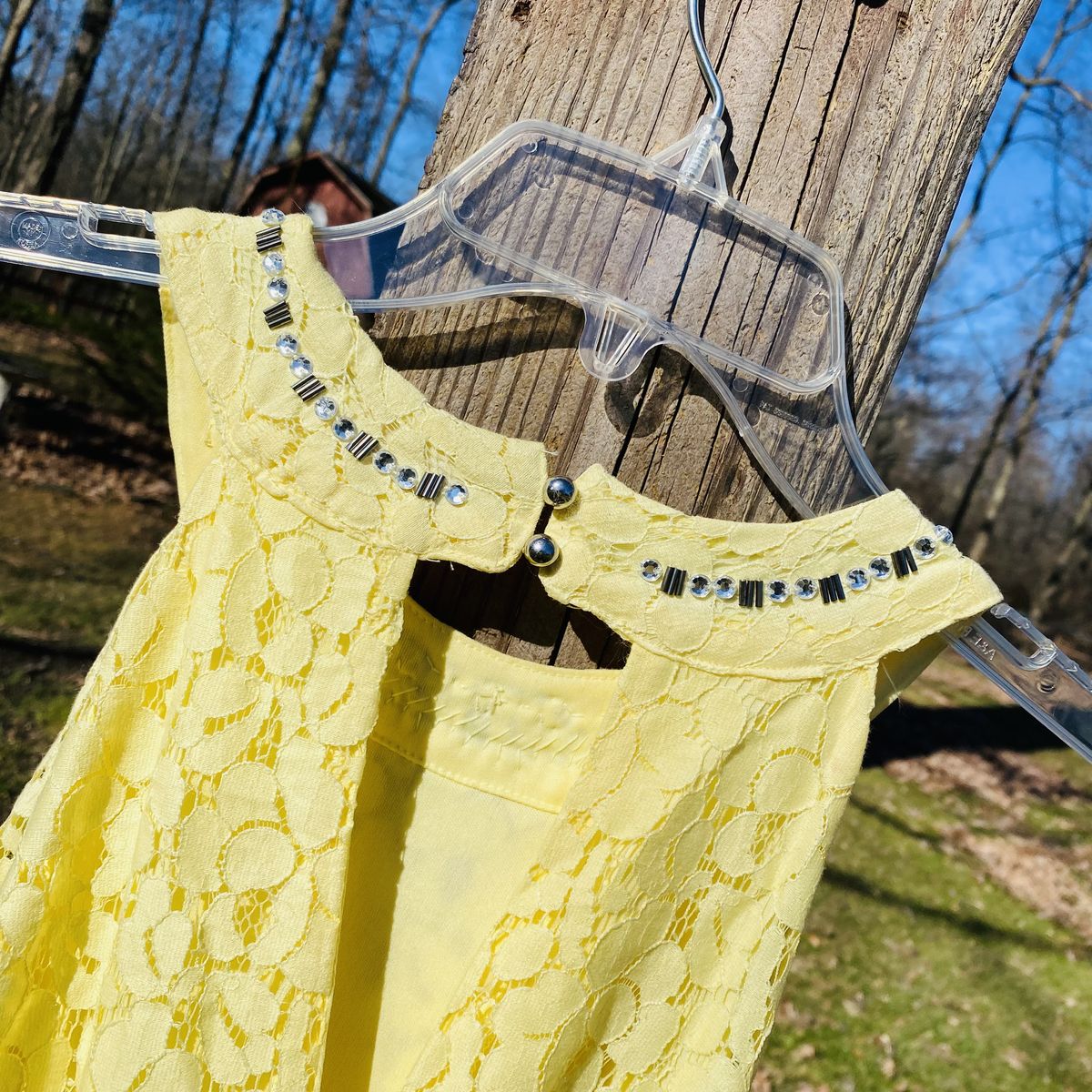 Candie’s Size L Halter Sequined Yellow Cocktail Dress on Queenly
