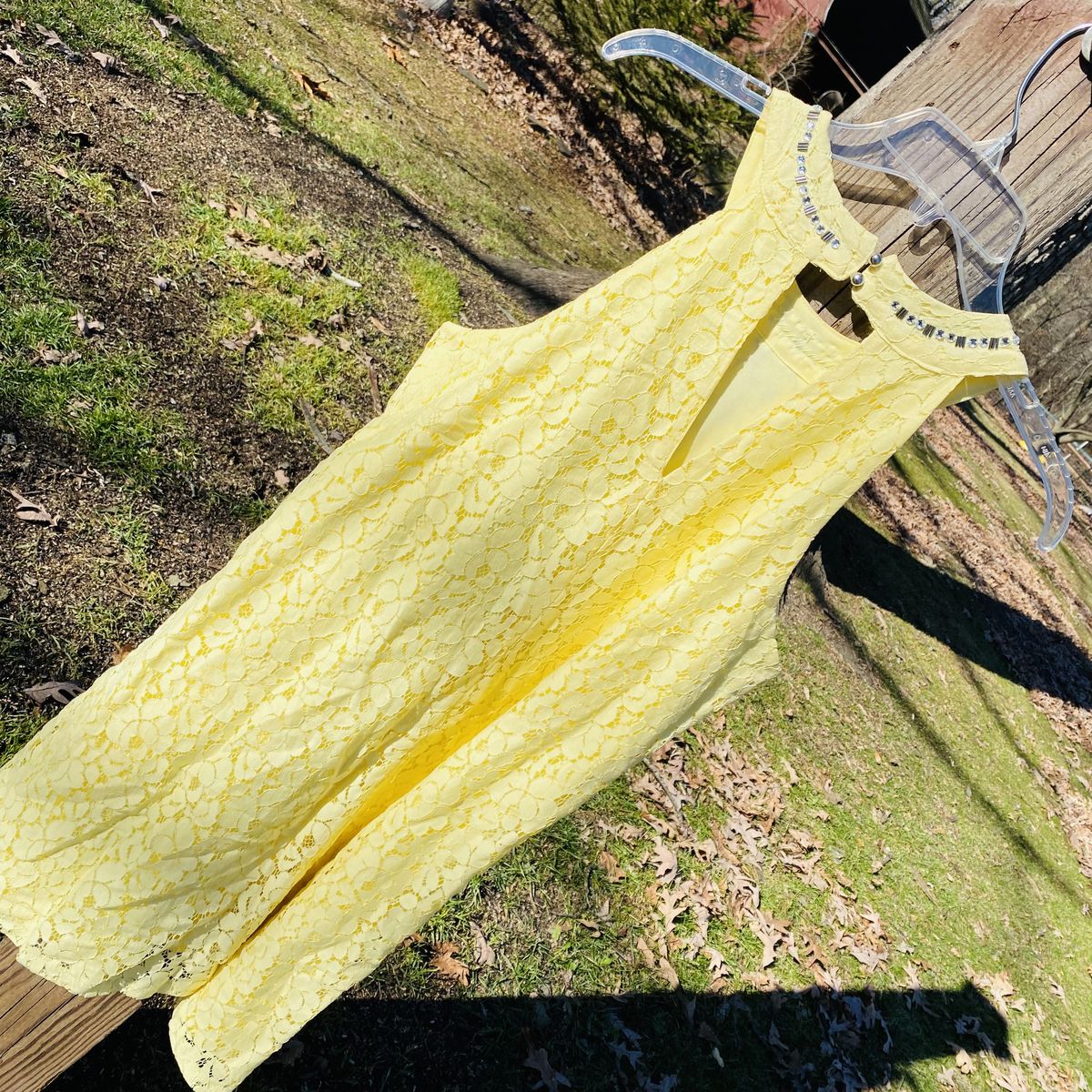 Candie’s Size L Halter Sequined Yellow Cocktail Dress on Queenly