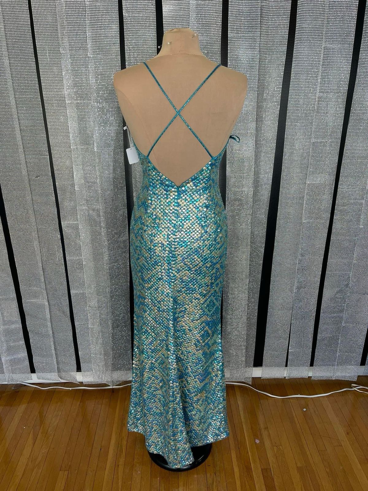 Size 4 Prom Plunge Multicolor Floor Length Maxi on Queenly