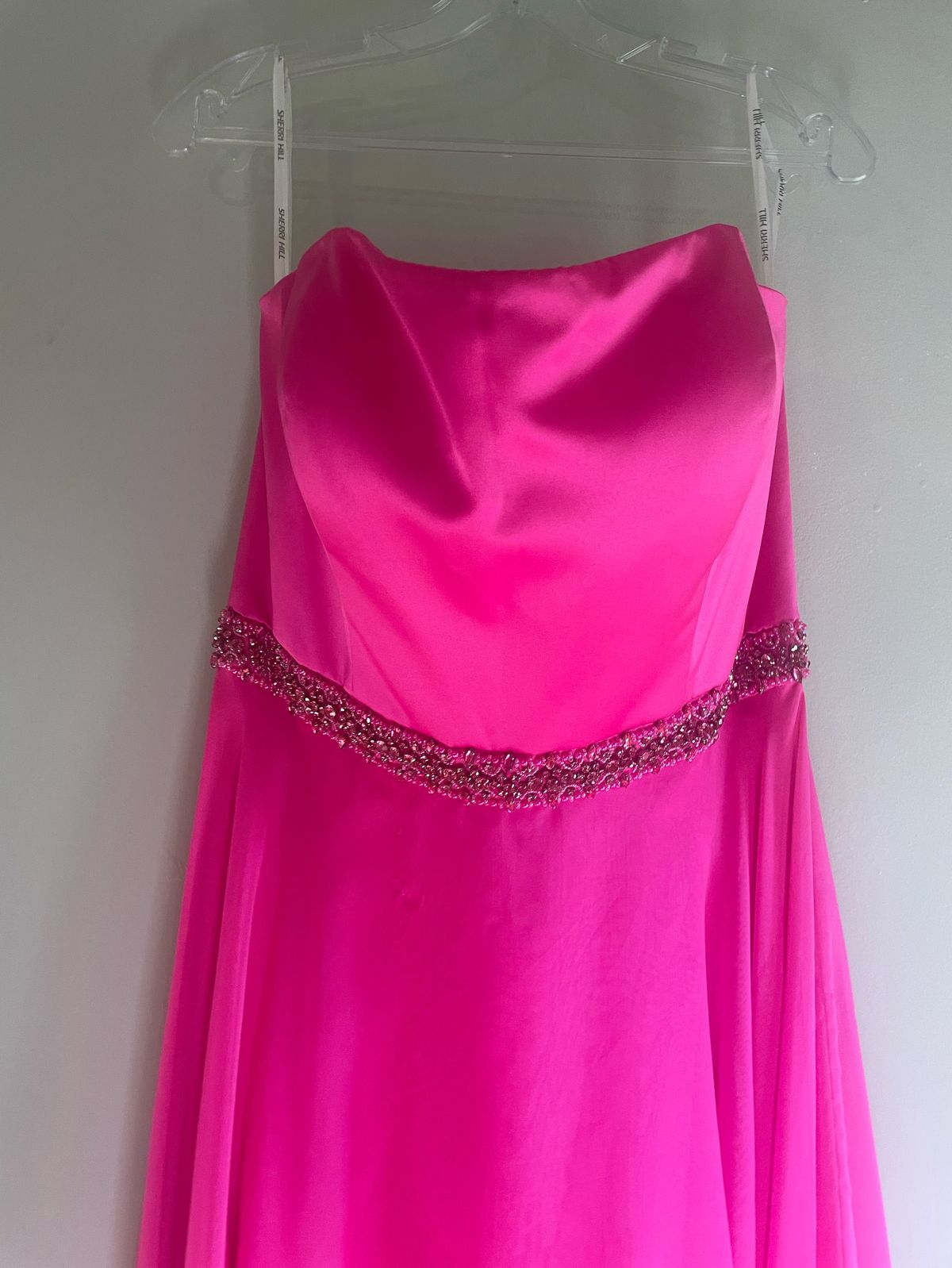 Sherri Hill Plus Size 16 Pageant Strapless Pink A-line Dress on Queenly