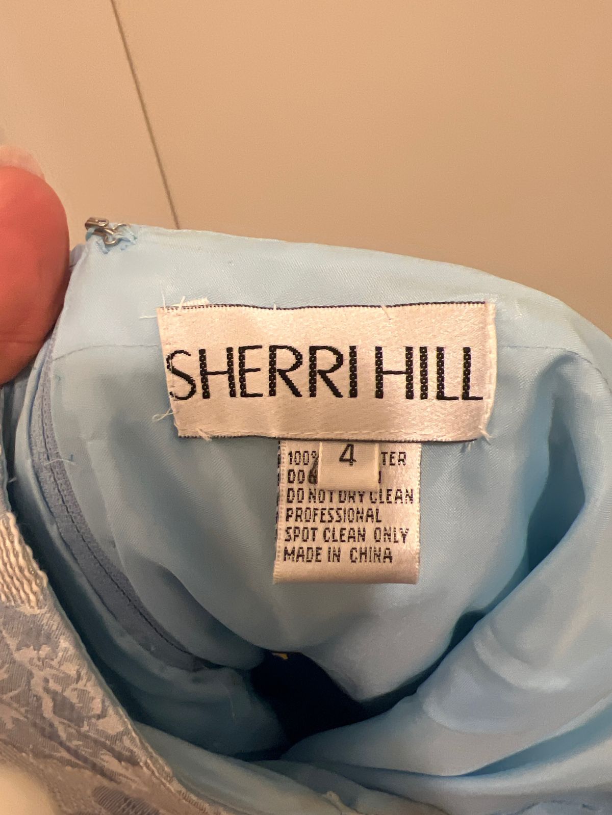 Style 52947 Sherri Hill Size 4 Homecoming Halter Blue Cocktail Dress on Queenly