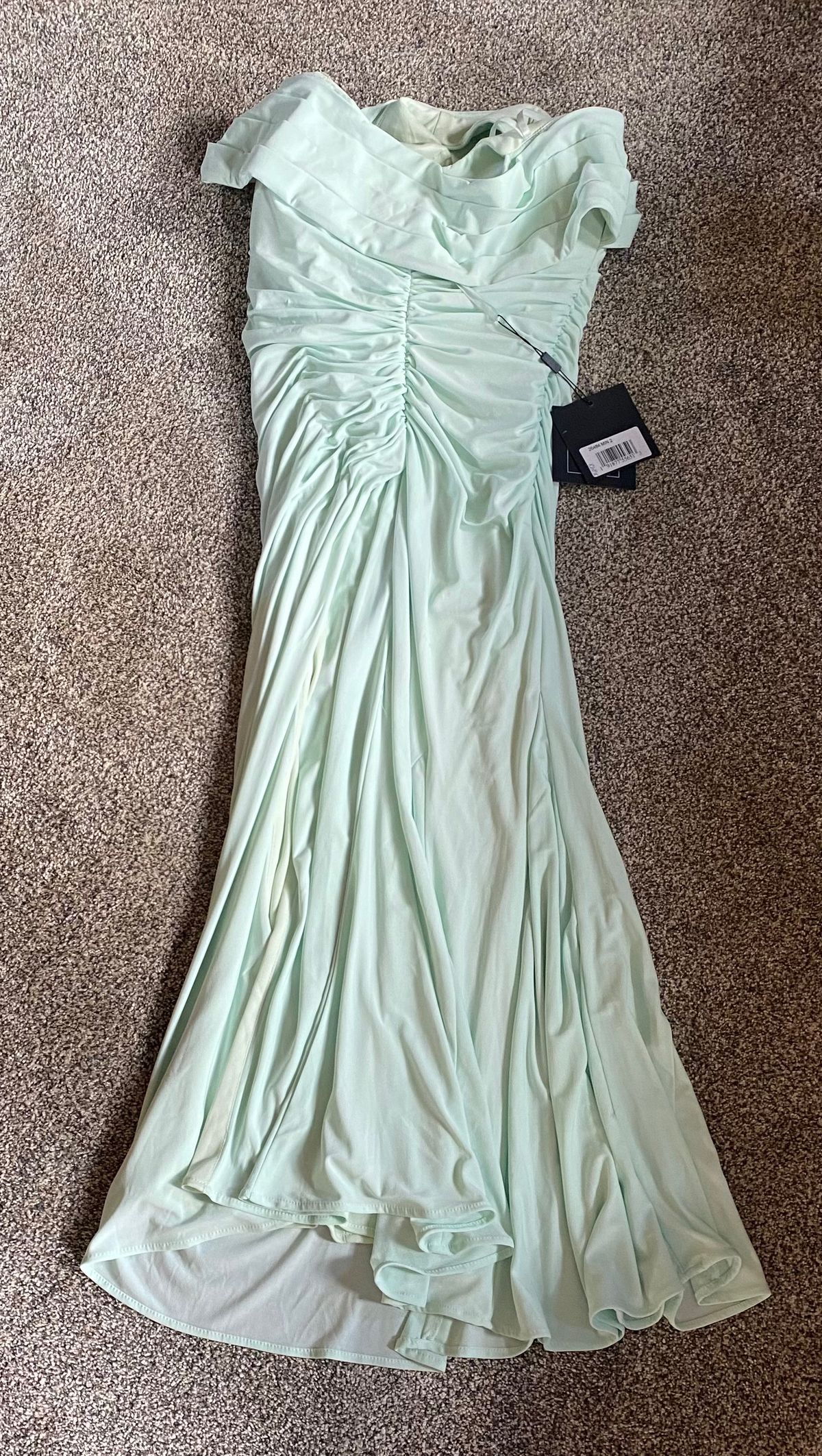 Mac Duggal Size 2 Prom Off The Shoulder Light Green A-line Dress on Queenly