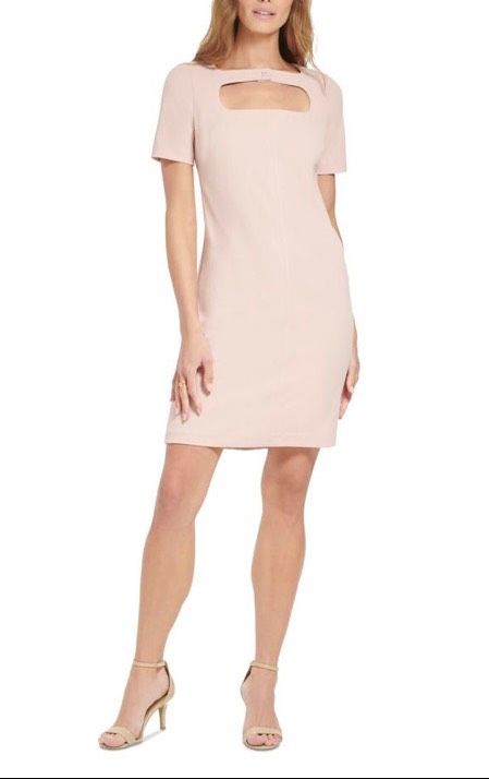 Tommy hilfiger Size 4 Homecoming Cap Sleeve Nude Cocktail Dress on Queenly
