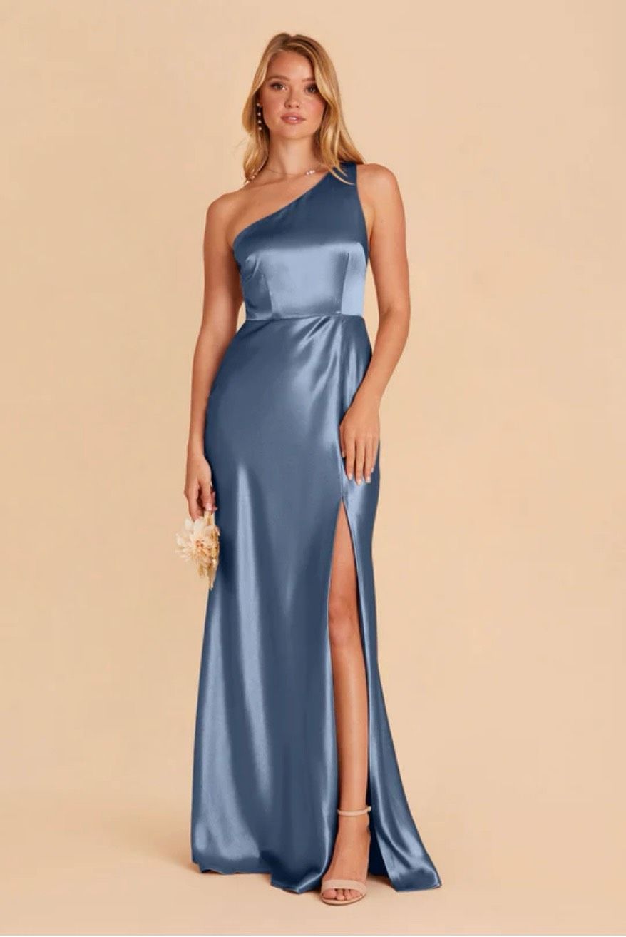 Birdy Grey Size 4 Wedding Guest One Shoulder Blue A-line Dress on Queenly