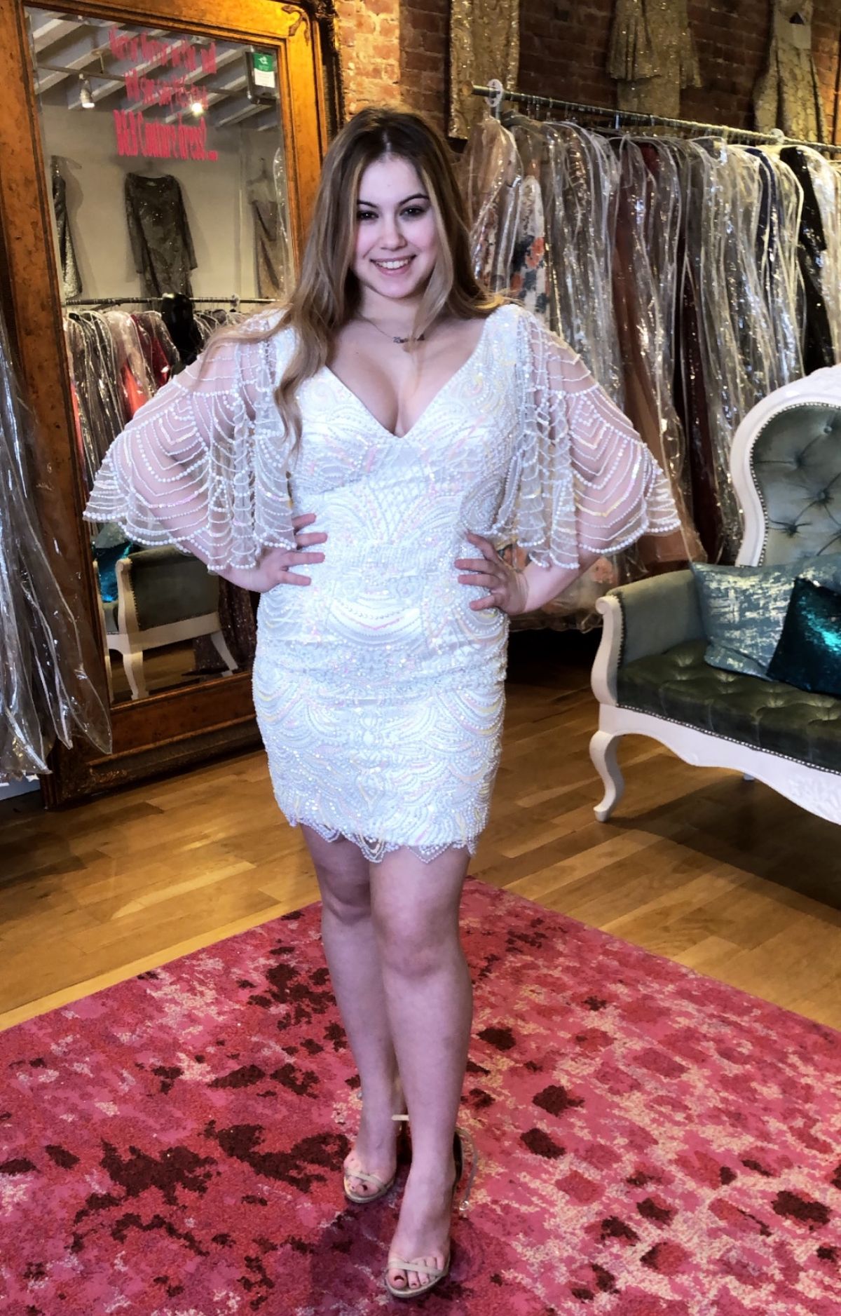 Sherri Hill Size 12 Prom Plunge White Cocktail Dress on Queenly