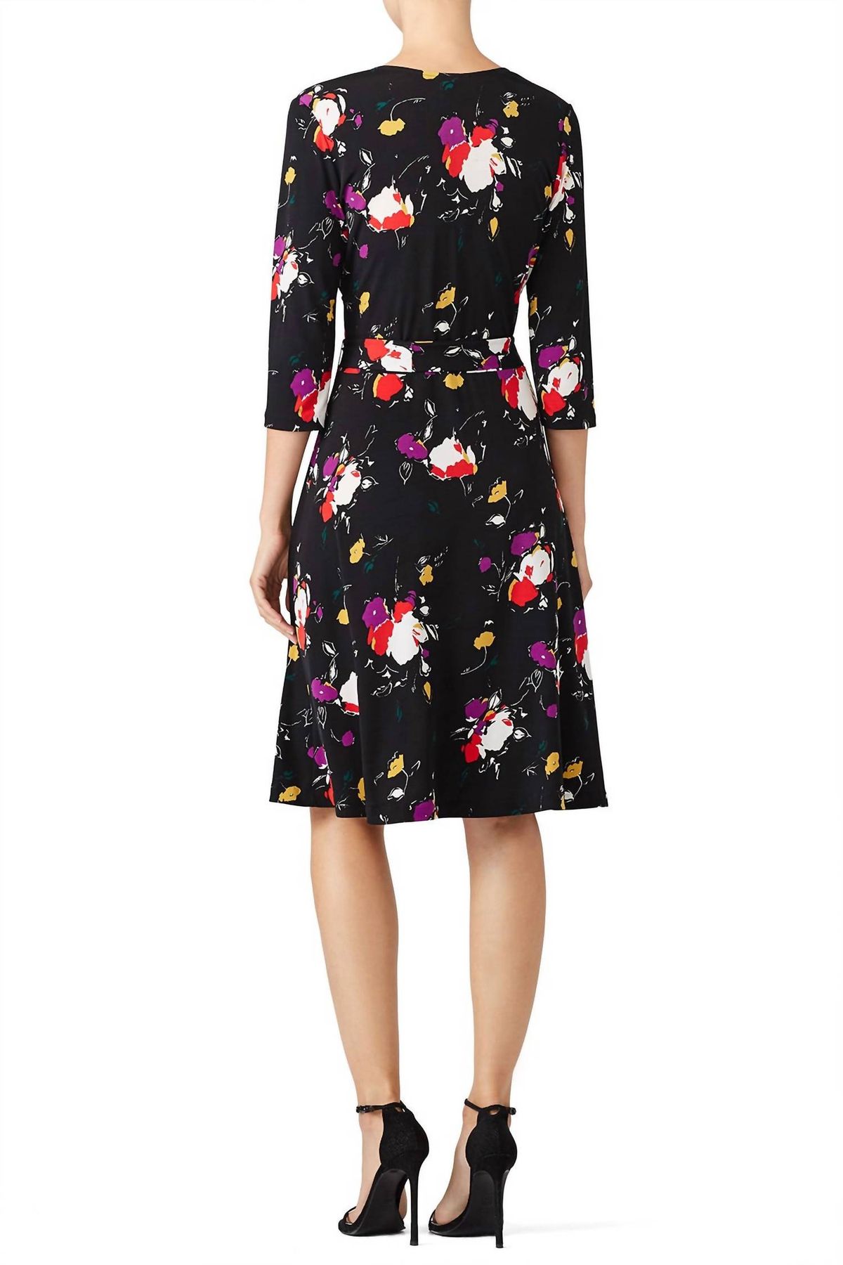 Style 1-1164140454-1691-1 leota Size XL Long Sleeve Floral Black Cocktail Dress on Queenly