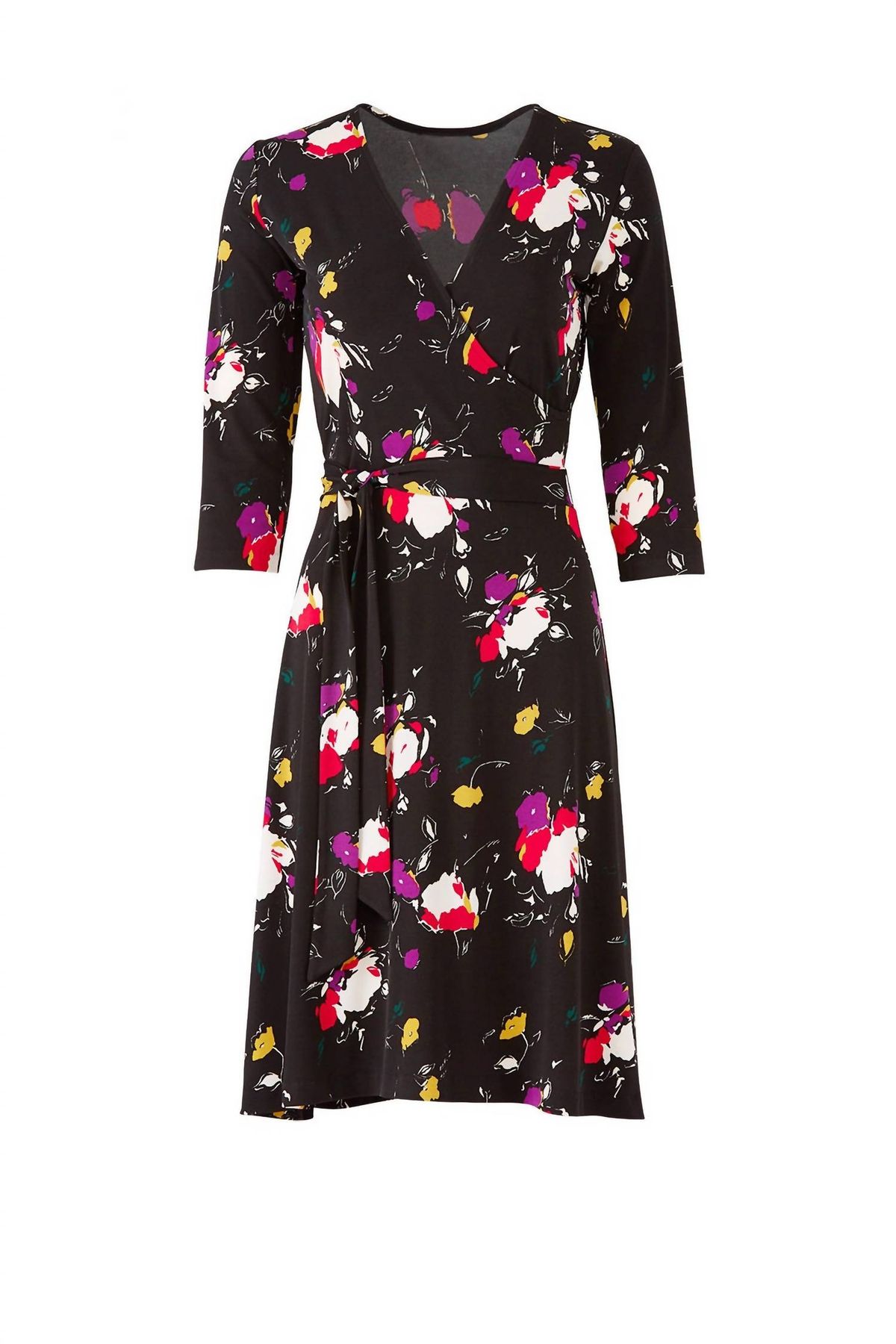 Style 1-1164140454-1691-1 leota Size XL Long Sleeve Floral Black Cocktail Dress on Queenly
