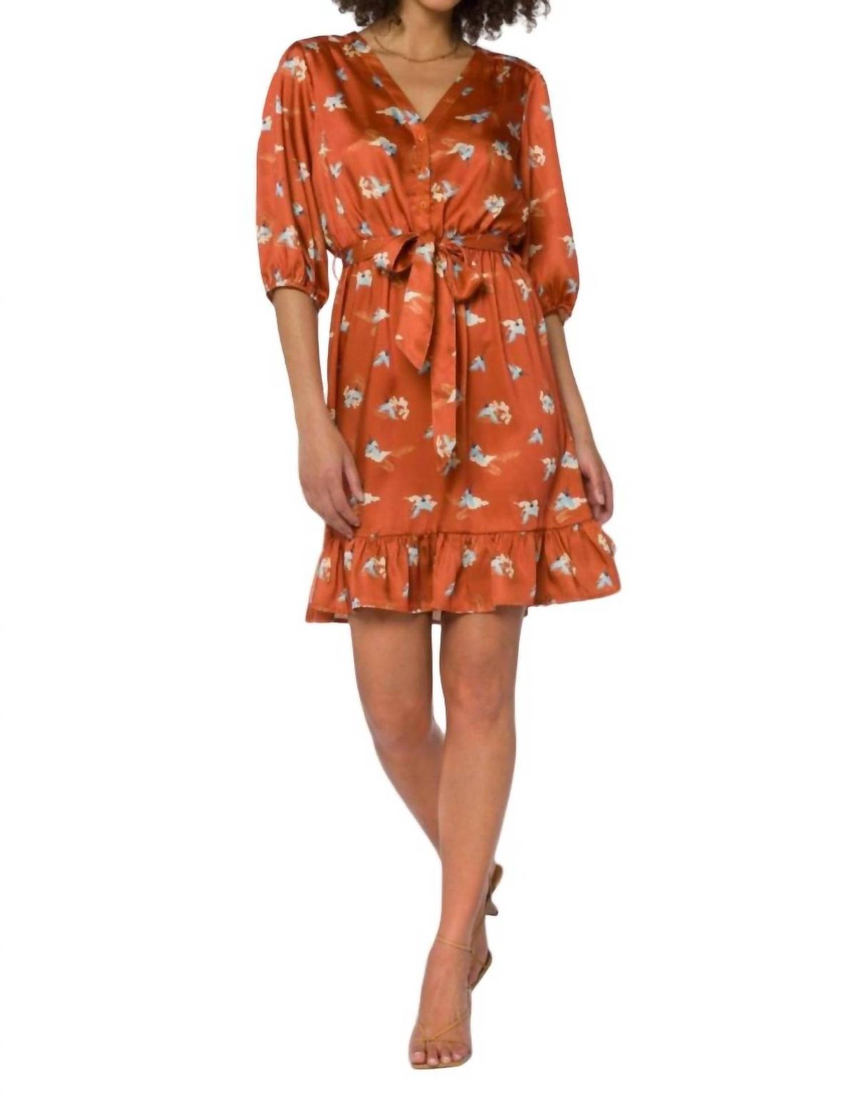 Style 1-1348837459-149 Velvet Heart Size L Orange Cocktail Dress on Queenly