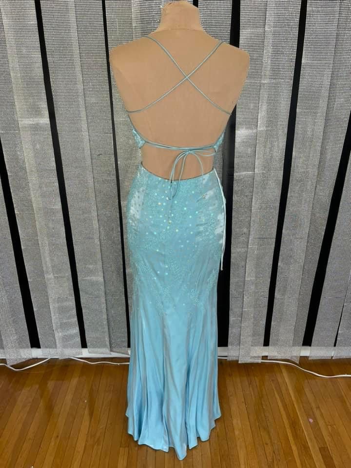 Size 4 Prom Blue Floor Length Maxi on Queenly