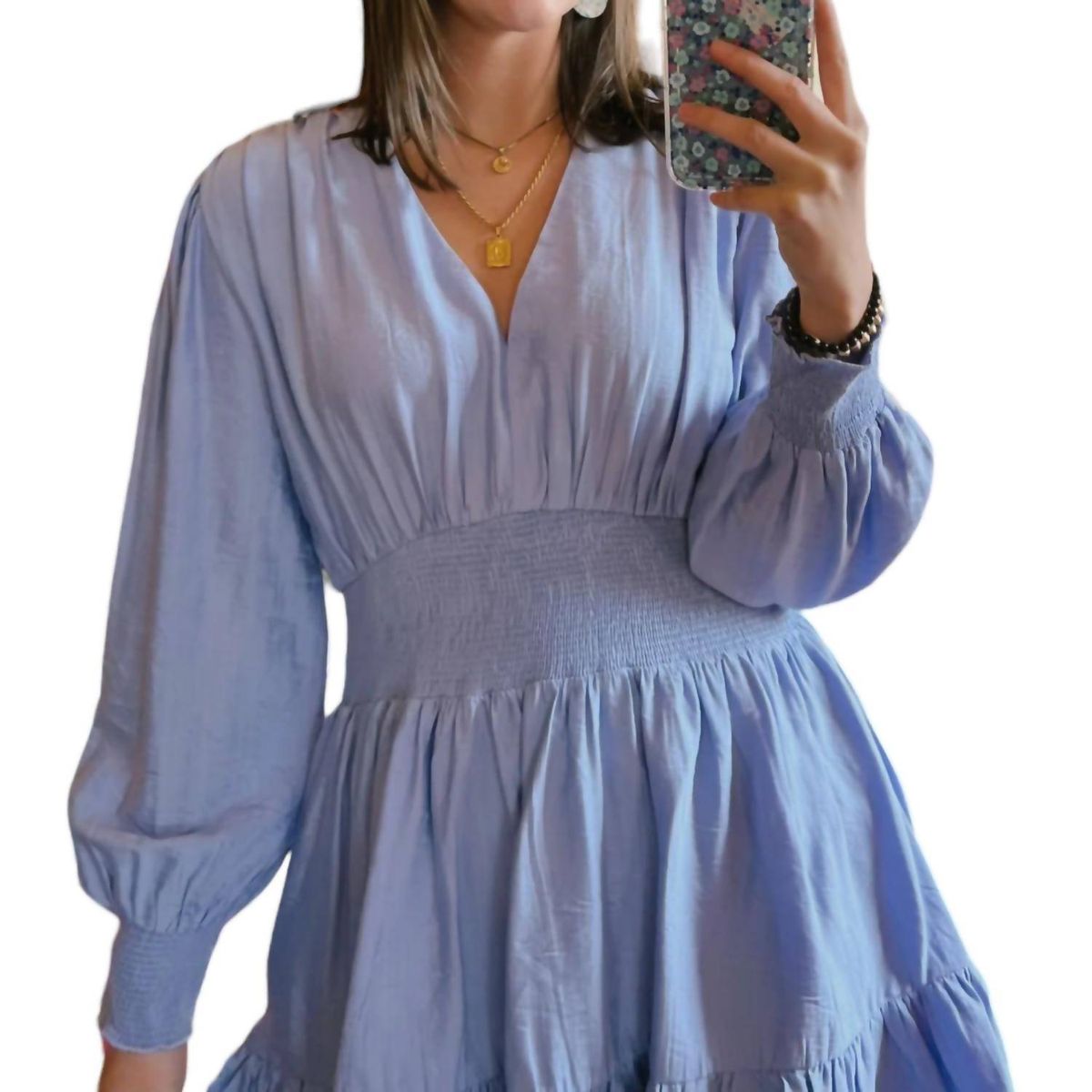 Style 1-1723916346-149 entro Size L Long Sleeve Blue Cocktail Dress on Queenly