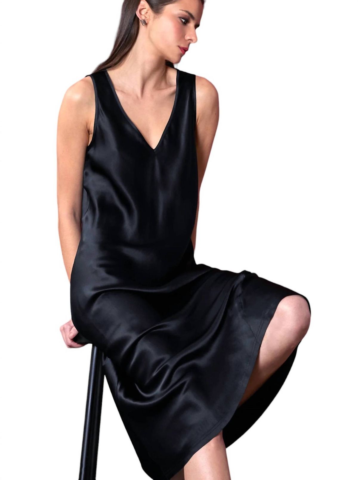 Style 1-1971933603-70 Go by Go Silk Size XS Satin Black Cocktail Dress on Queenly
