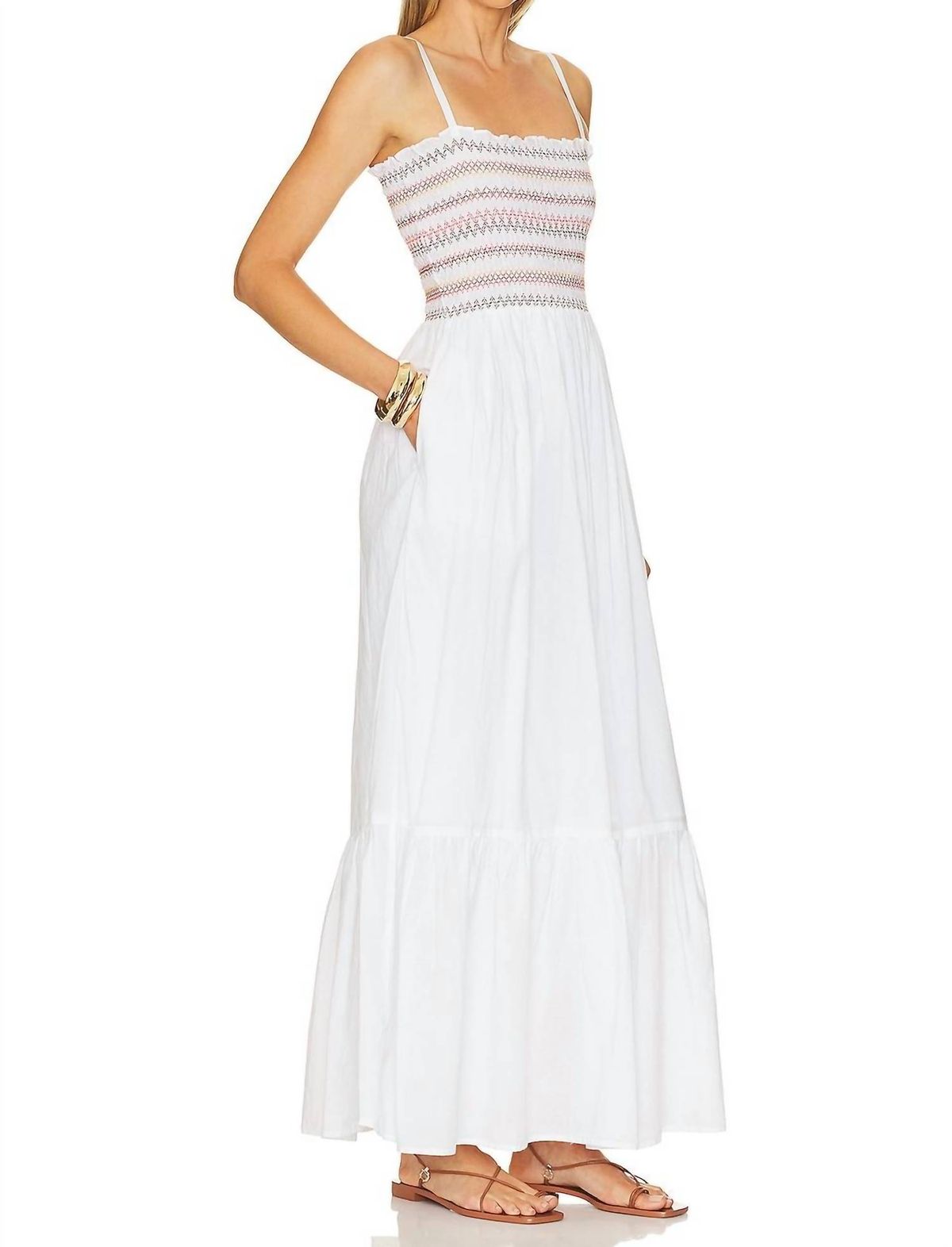 Style 1-2374923178-149 Michael Stars Size L White Floor Length Maxi on Queenly