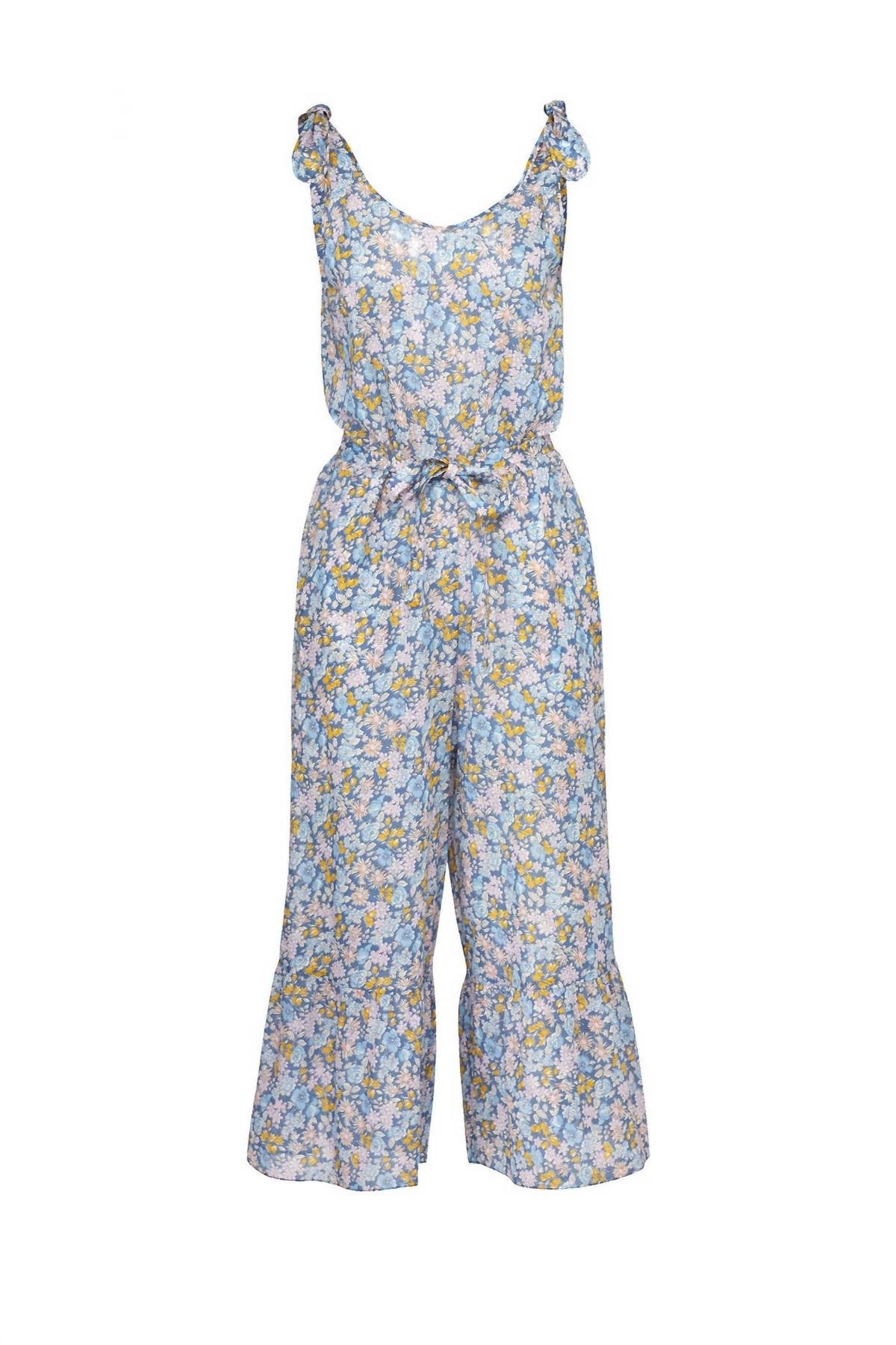 Style 1-2828922874-5673-1 M.i.h Jeans Size XS Floral Blue Formal Jumpsuit on Queenly