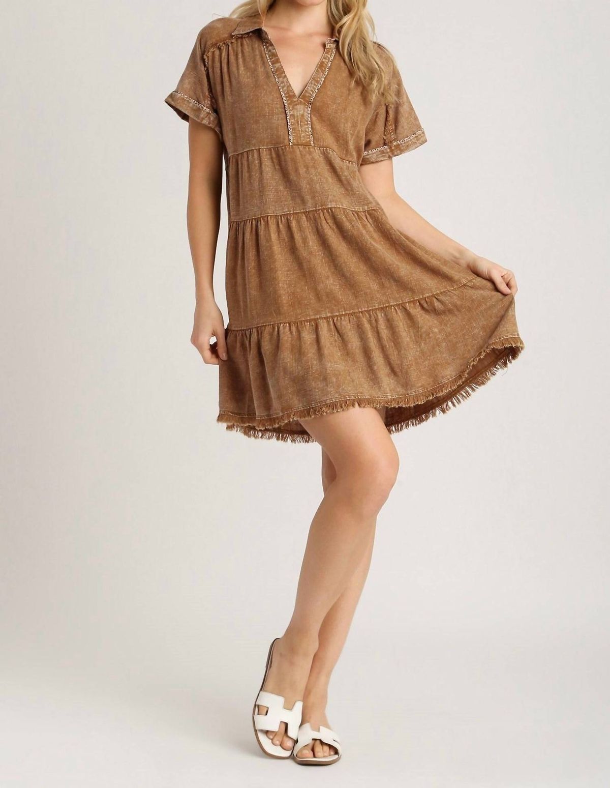 Style 1-284683301-892 umgee Size M Brown Cocktail Dress on Queenly