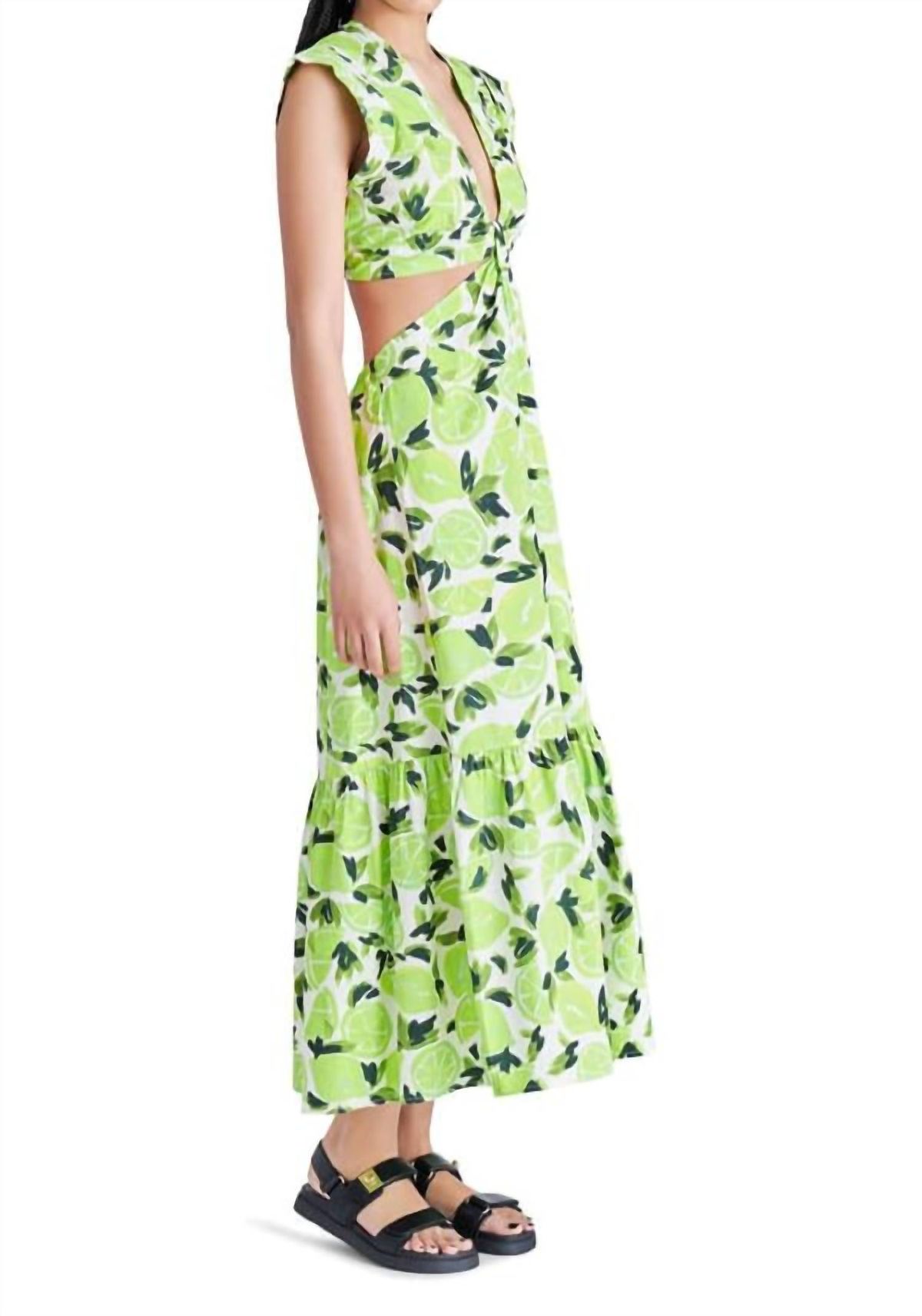 Style 1-2990987021-892 STEVE MADDEN Size M Cap Sleeve Green Cocktail Dress on Queenly