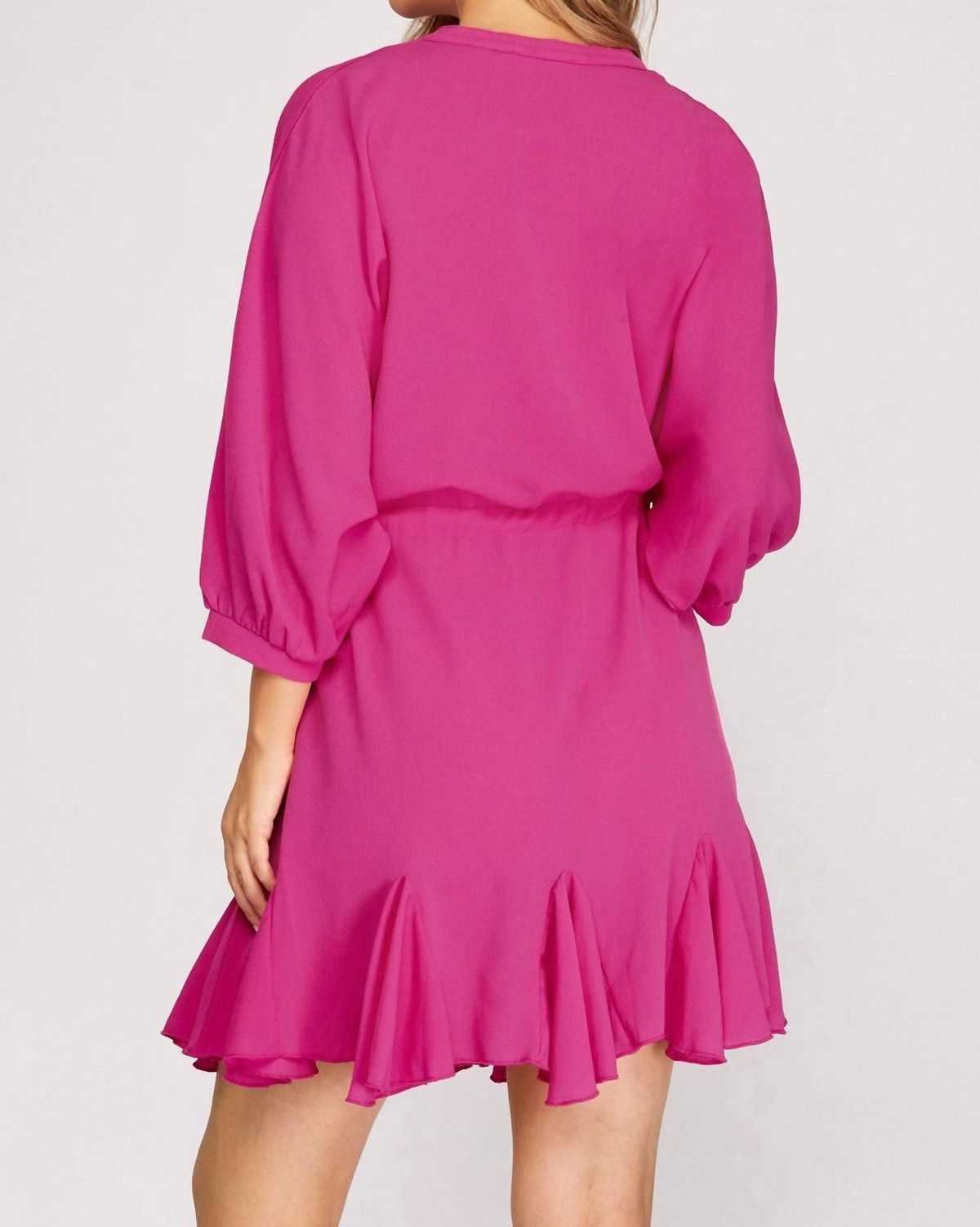 Style 1-3852041120-74 SHE + SKY Size S Hot Pink Cocktail Dress on Queenly