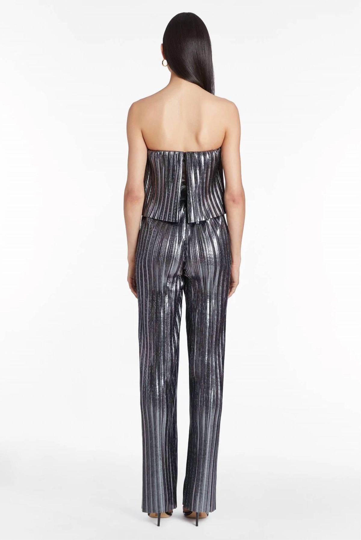 Style 1-577638108-74 Amanda Uprichard Size S Strapless Gray Formal Jumpsuit on Queenly