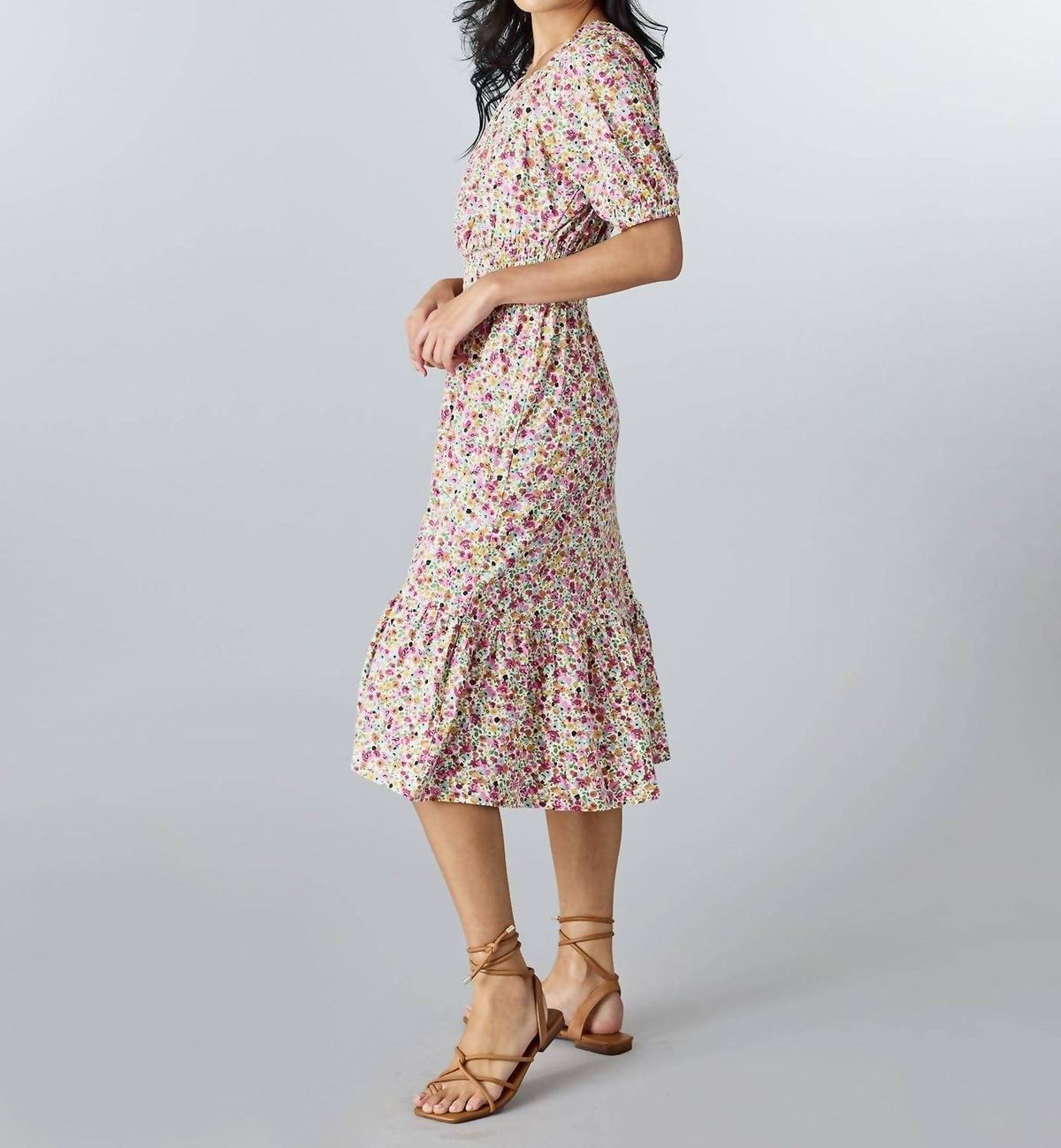 Style 1-1258452429-149 DOWNEAST Size L Floral Pink Cocktail Dress on Queenly