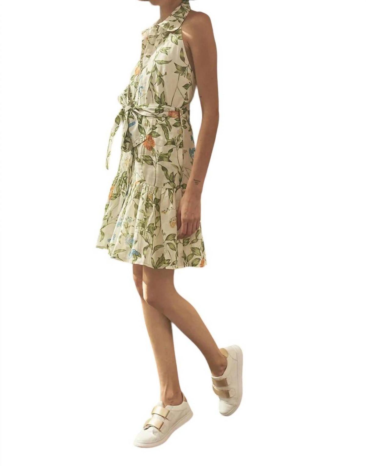 Style 1-1803938267-892 CHRISTY LYNN Size M High Neck Floral Green Cocktail Dress on Queenly