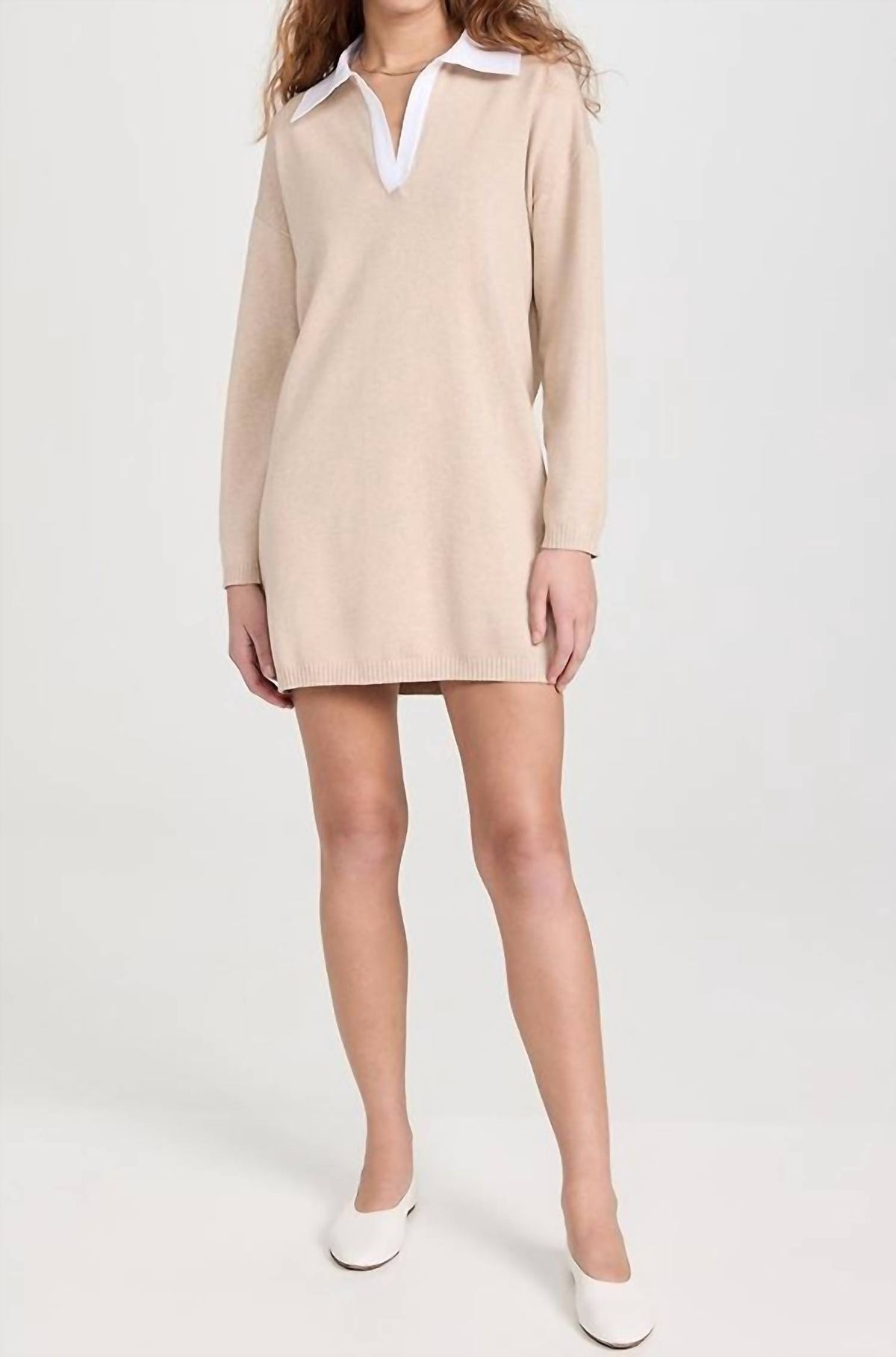 Style 1-2048368541-892 NAADAM Size M Long Sleeve Nude Cocktail Dress on Queenly