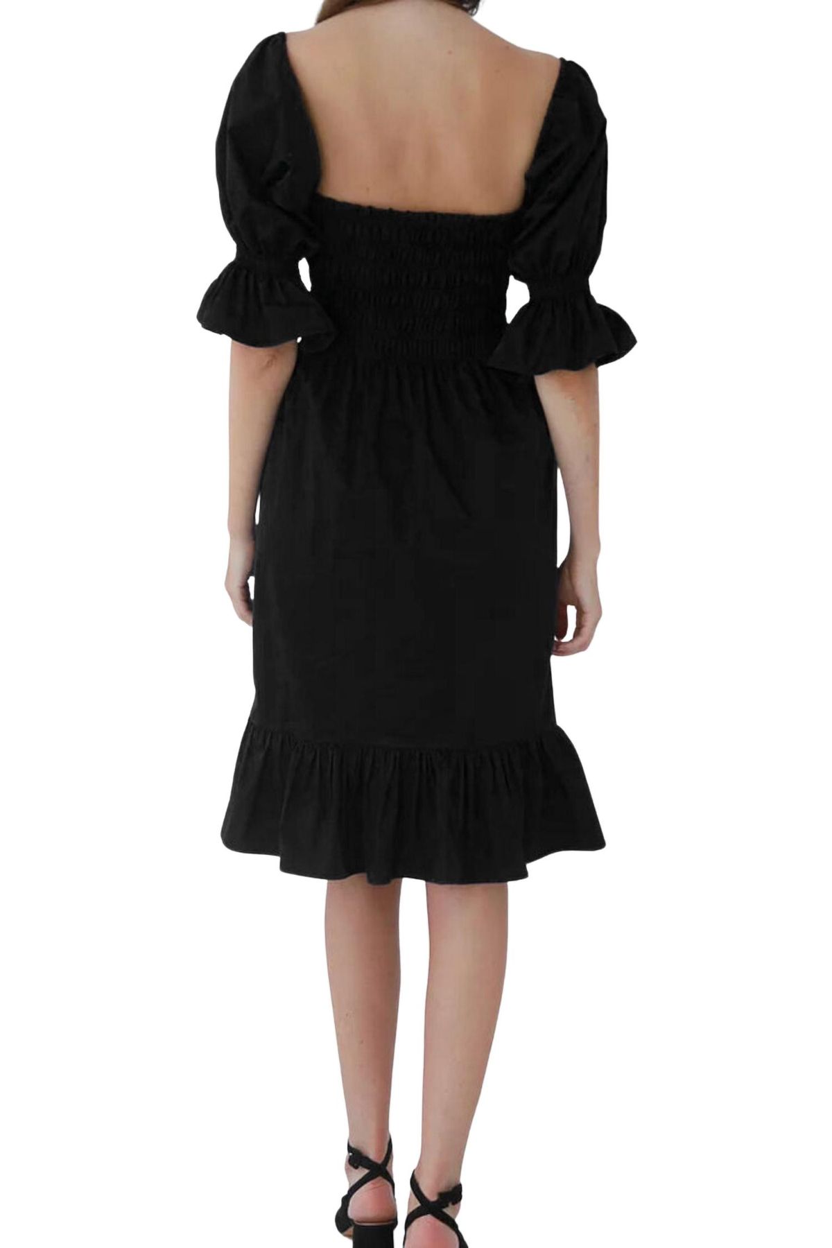 Style 1-2404046047-149 MONICA NERA Size L Off The Shoulder Black Cocktail Dress on Queenly