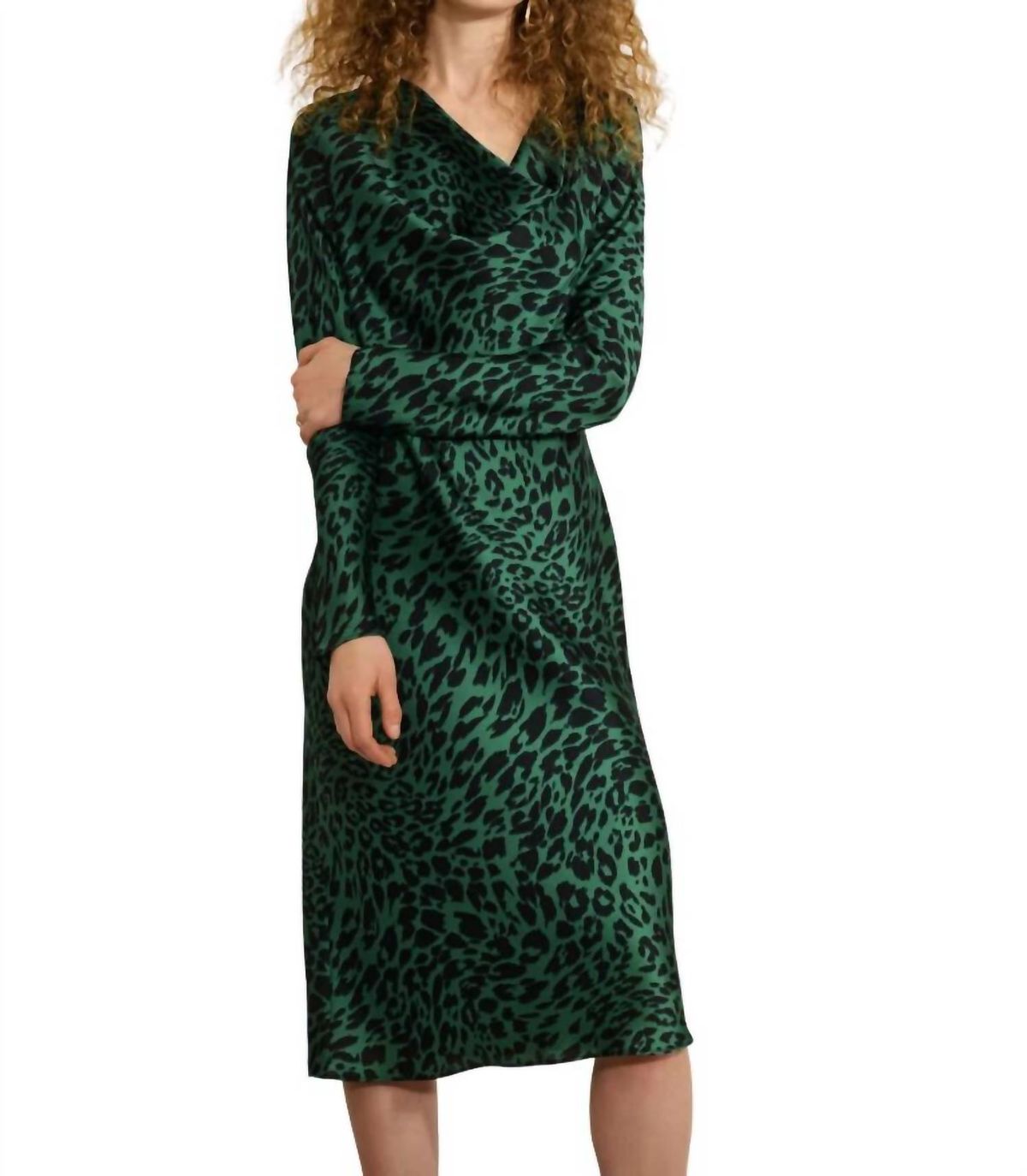 Style 1-2567919027-1498 Joseph Ribkoff Size 4 Long Sleeve Green Cocktail Dress on Queenly