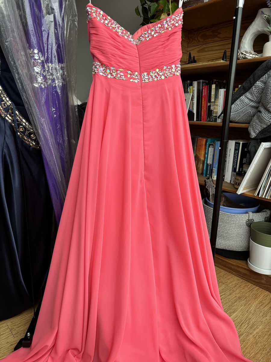 Size 6 Prom Strapless Pink Floor Length Maxi on Queenly