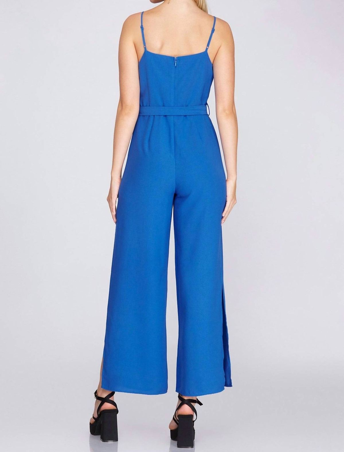 Style 1-2687179366-892 SHE + SKY Size M Royal Blue Formal Jumpsuit on Queenly