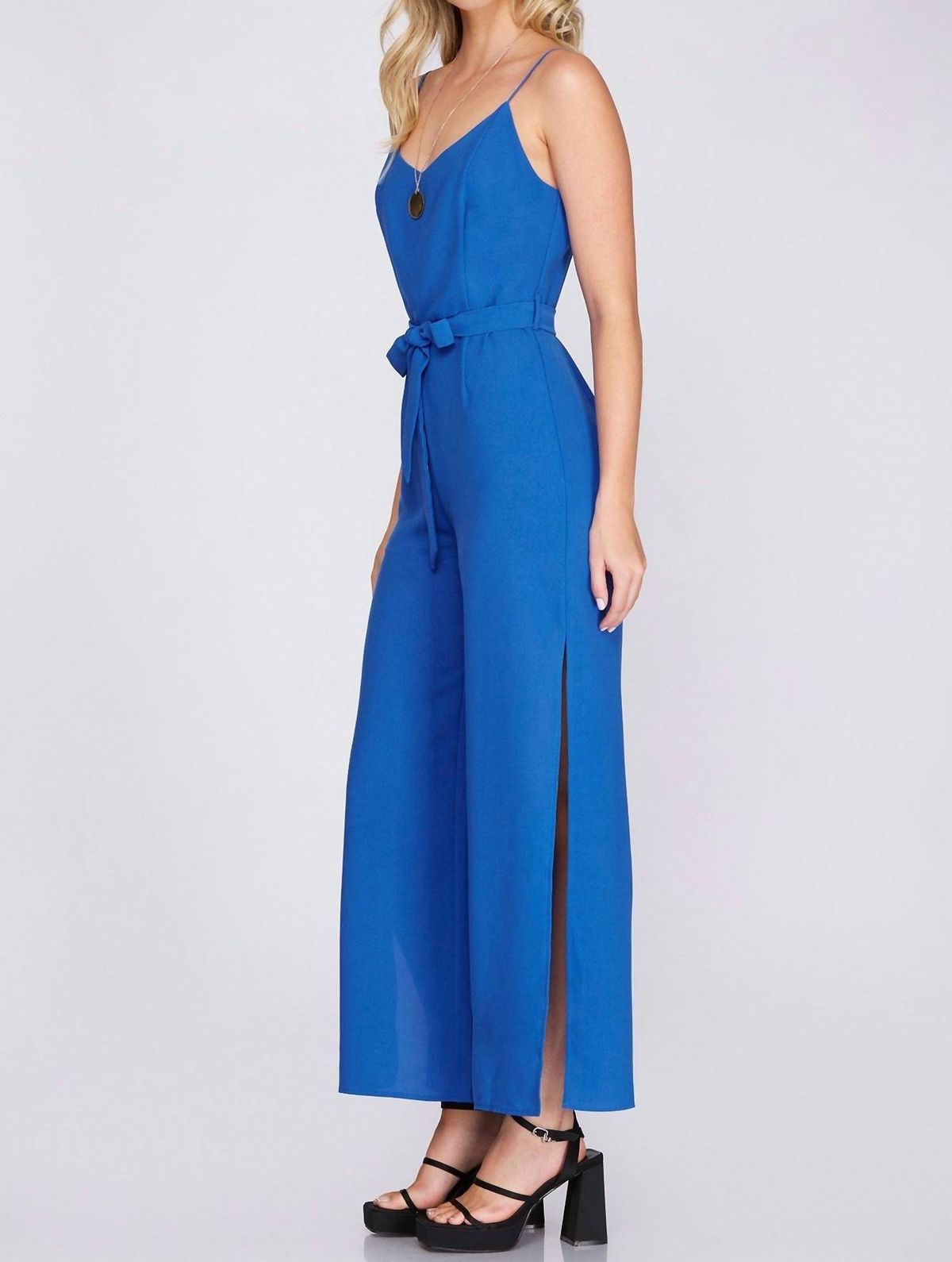 Style 1-2687179366-892 SHE + SKY Size M Royal Blue Formal Jumpsuit on Queenly