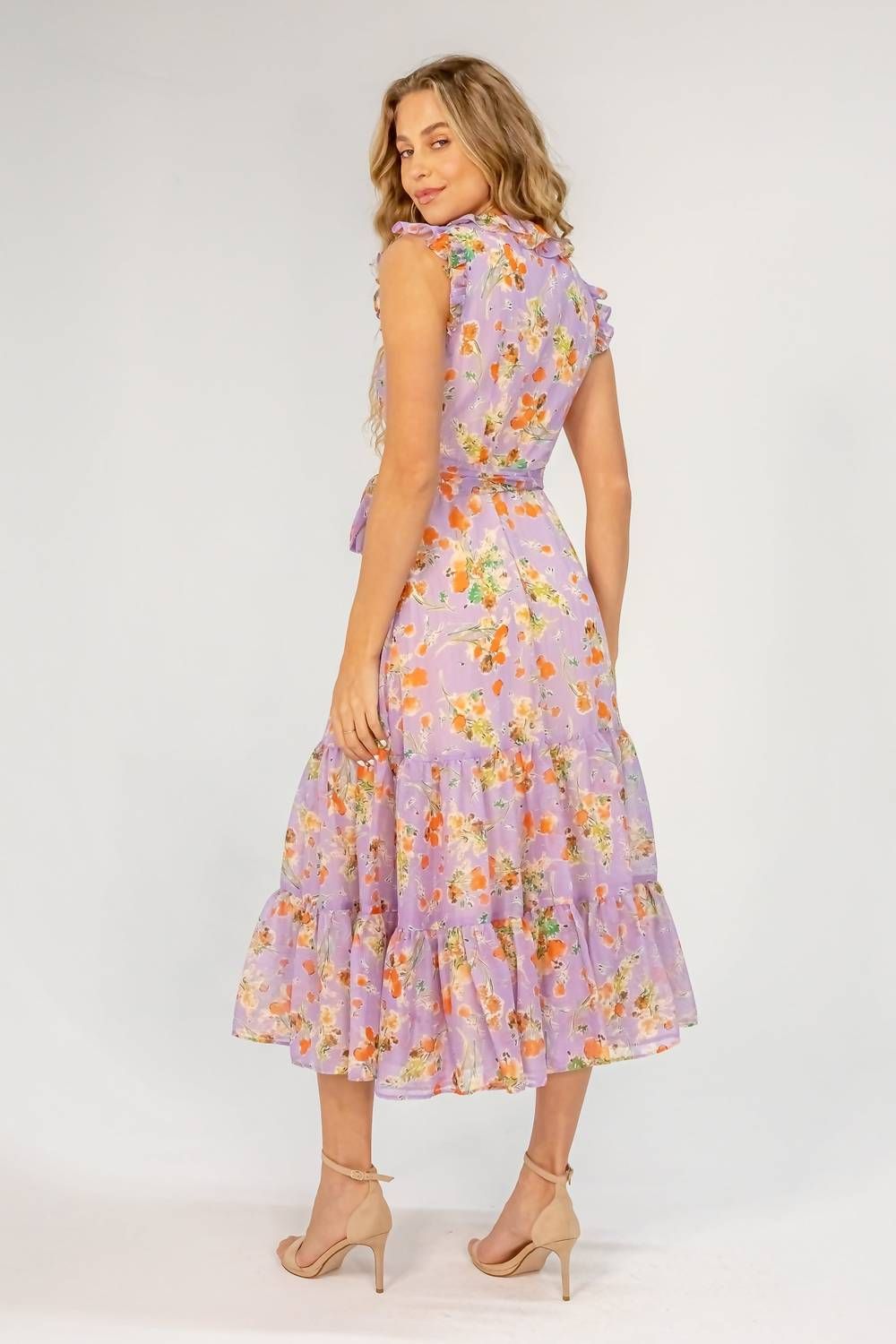 Style 1-3155972416-74 LAVENDER BROWN Size S Floral Purple Cocktail Dress on Queenly