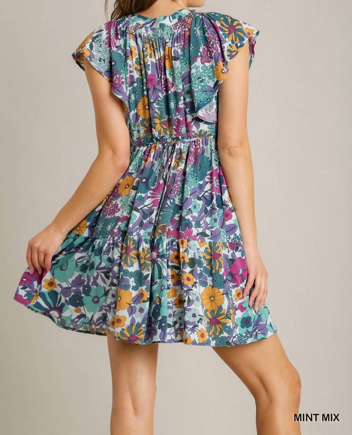Style 1-3531206375-149 umgee Size L Floral Blue Cocktail Dress on Queenly
