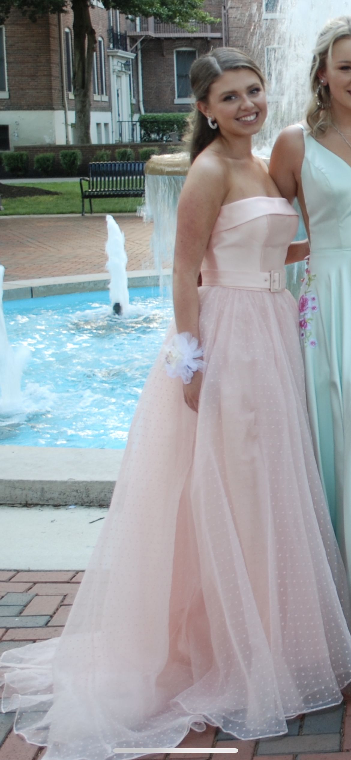 Sherri Hill Size 0 Prom Sheer Pink Ball Gown on Queenly