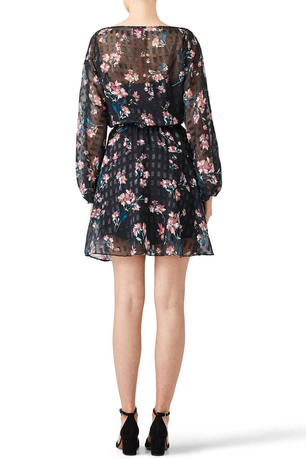Style 1-3699502866-892-1 devlin Size M Long Sleeve Floral Black Cocktail Dress on Queenly