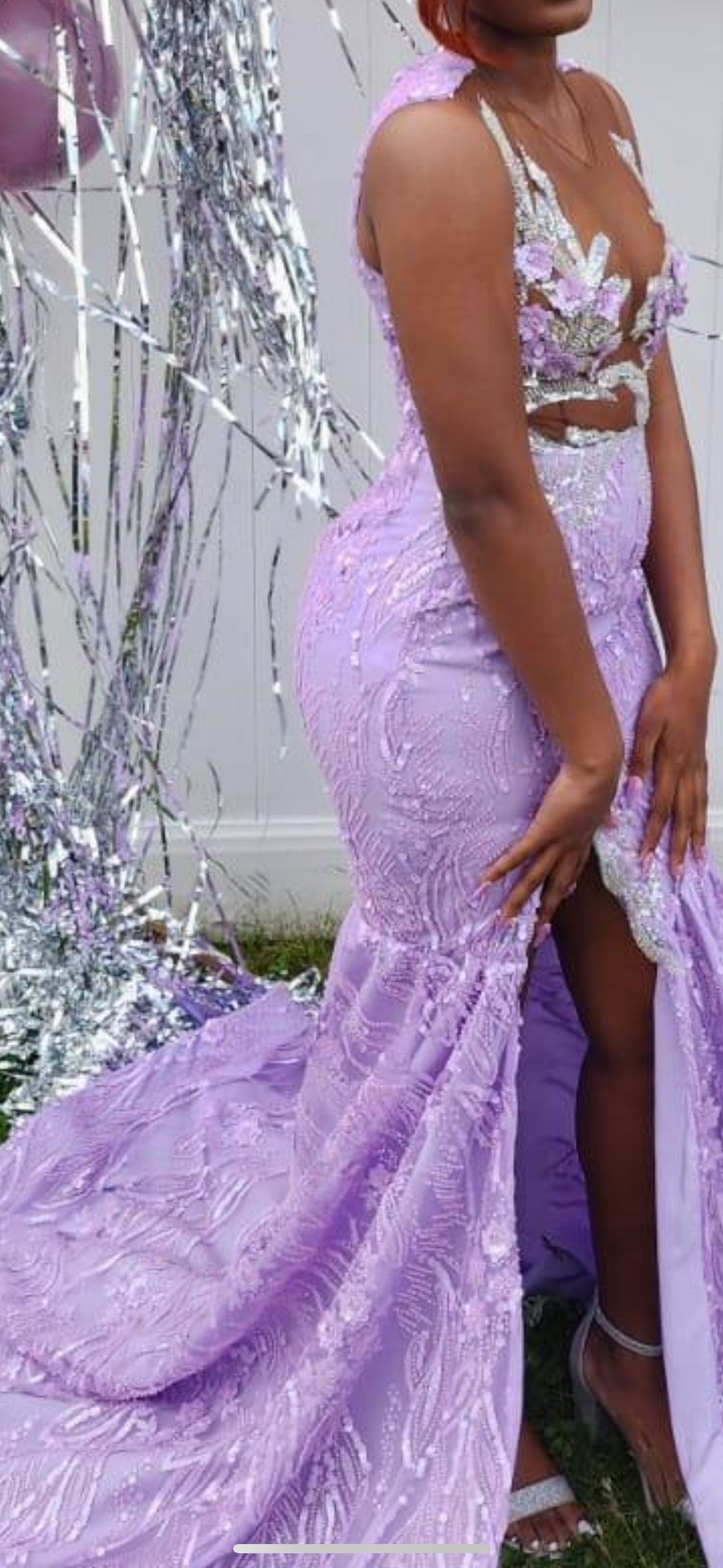 Size 4 Prom Purple Side Slit Dress on Queenly