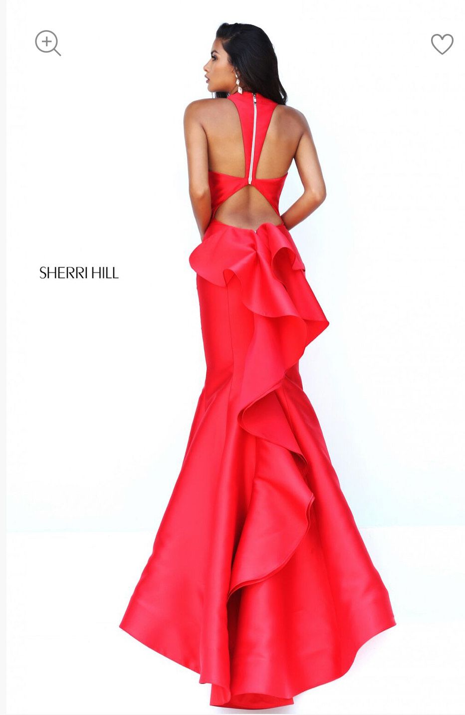 Style 50195 Sherri Hill Size XS Prom Plunge Red Mermaid Dress on Queenly
