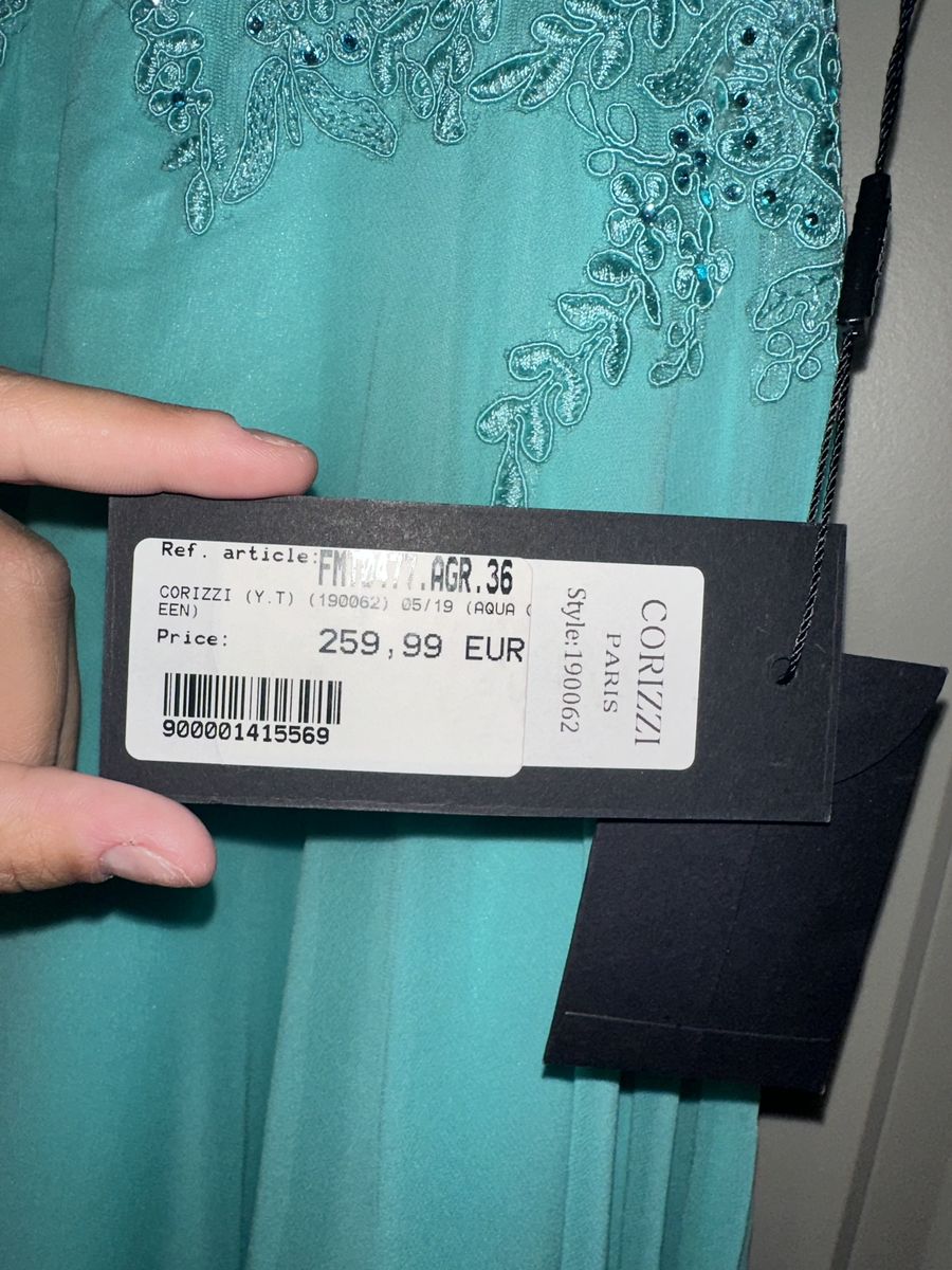 Corizzi Size 6 Prom Off The Shoulder Turquoise Blue A-line Dress on Queenly