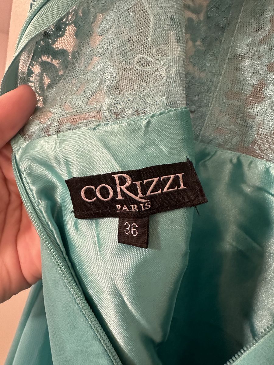 Corizzi Size 6 Prom Off The Shoulder Turquoise Blue A-line Dress on Queenly