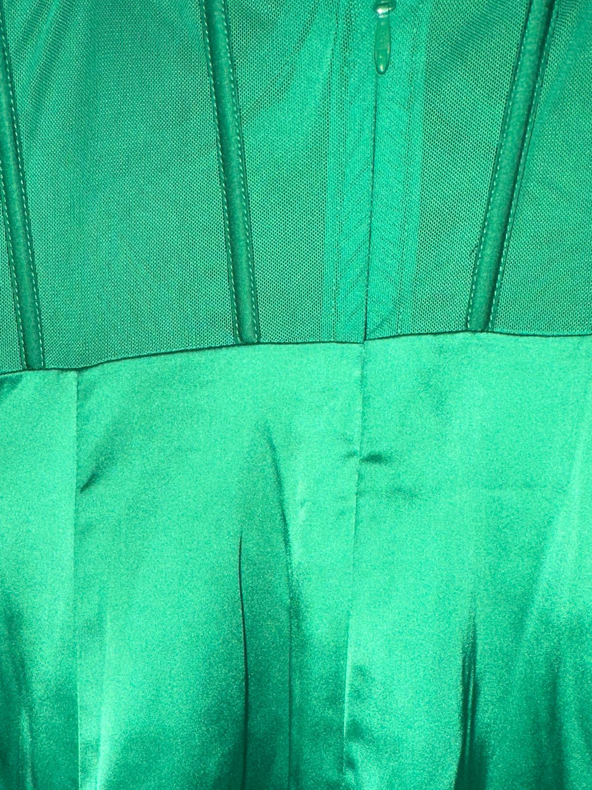 Meshki Size 10 Prom Strapless Sheer Green Side Slit Dress on Queenly
