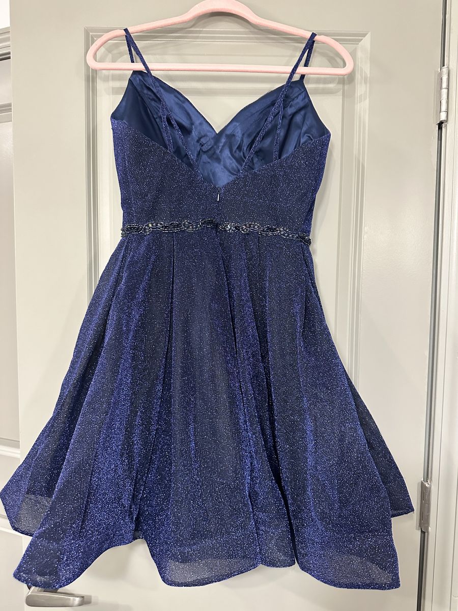 Promgirl Size 12 Prom Plunge Blue Cocktail Dress on Queenly