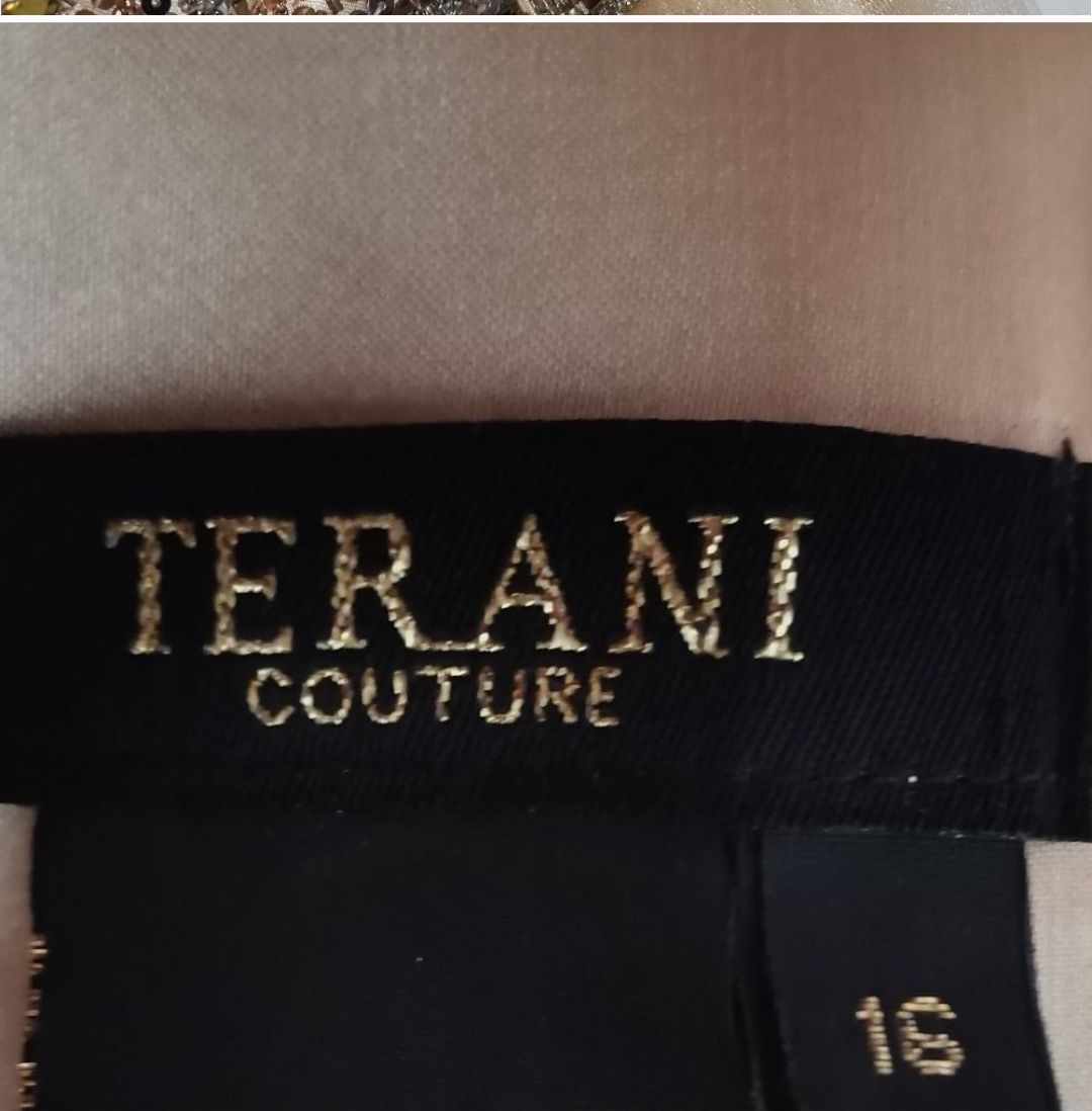 Terani Couture Plus Size 16 Nightclub Gold Cocktail Dress on Queenly