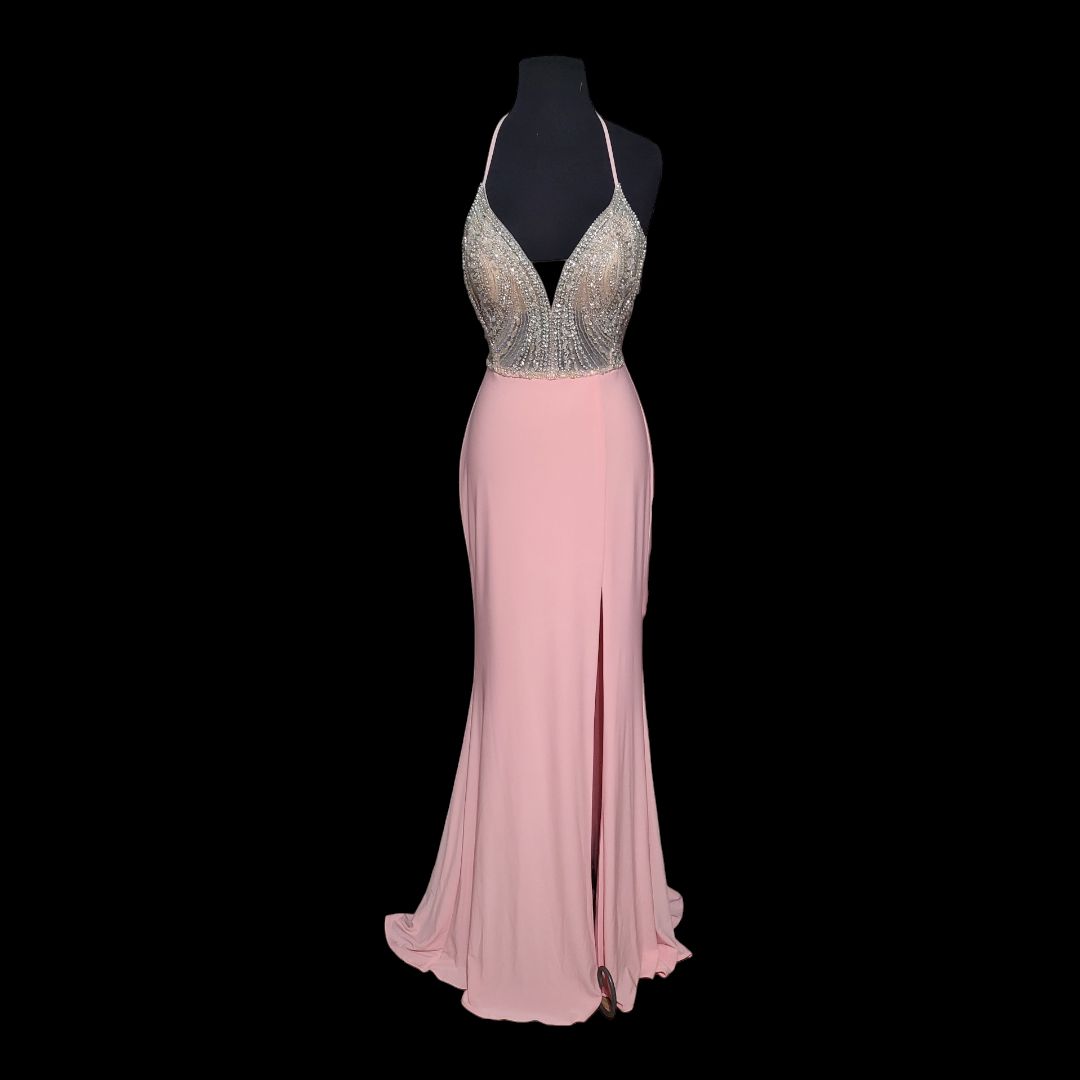Style 10060 Faviana Size 00 Pink Side Slit Dress on Queenly