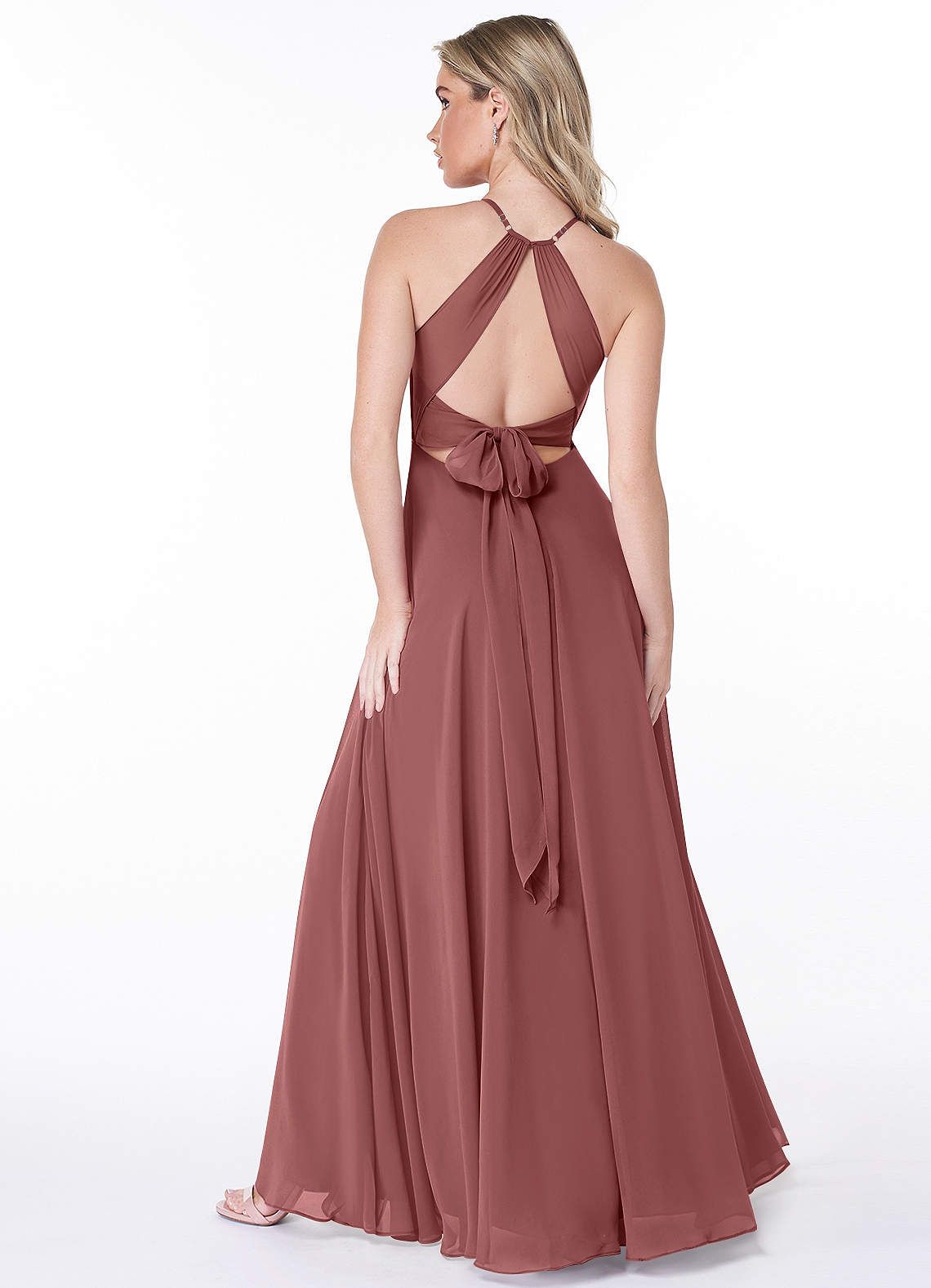 AZAZIE Size 8 Halter Purple Side Slit Dress on Queenly